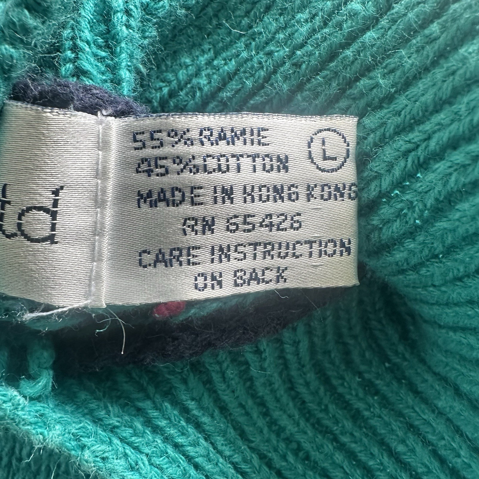 VTG 80s 90s Robert Scott Ltd Teal Knit Floral Embroidered Collared Sweater Sz M