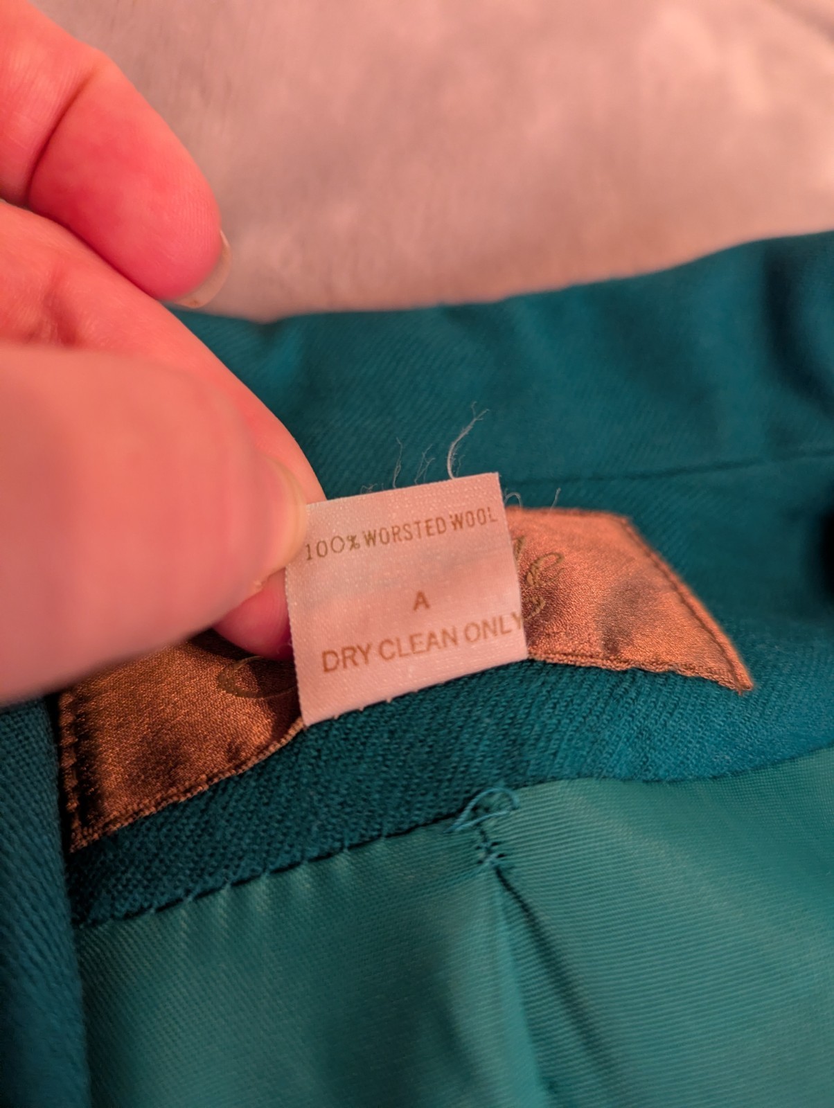 Vintage 1980s Saville Teal 100% Wool Blazer Jacket Button Up Medium Large
