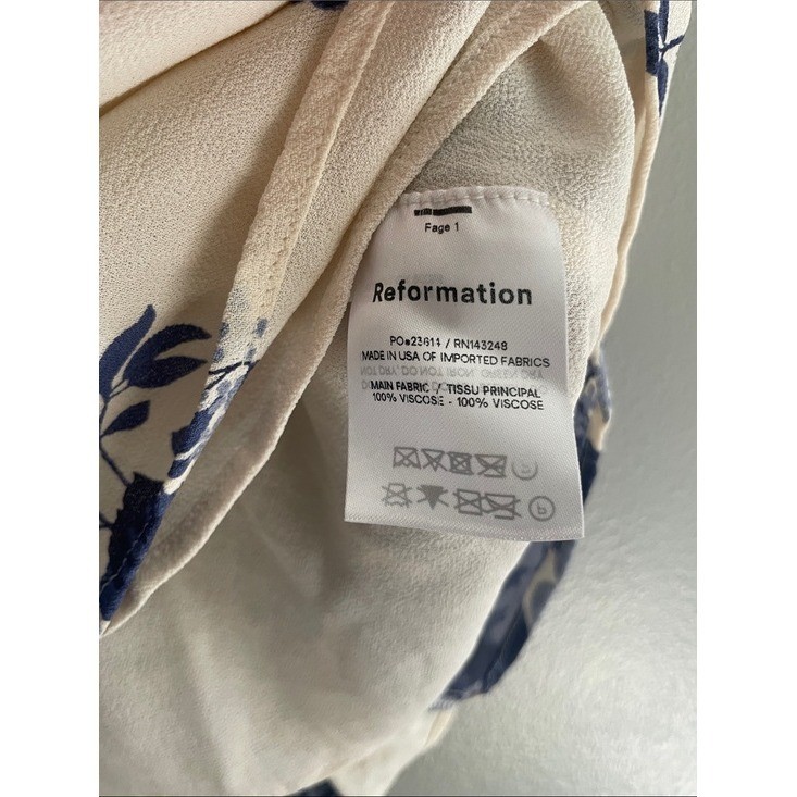 Reformation Mini Dress Viscose Floral Tie Strap Size 0 Summer Guest