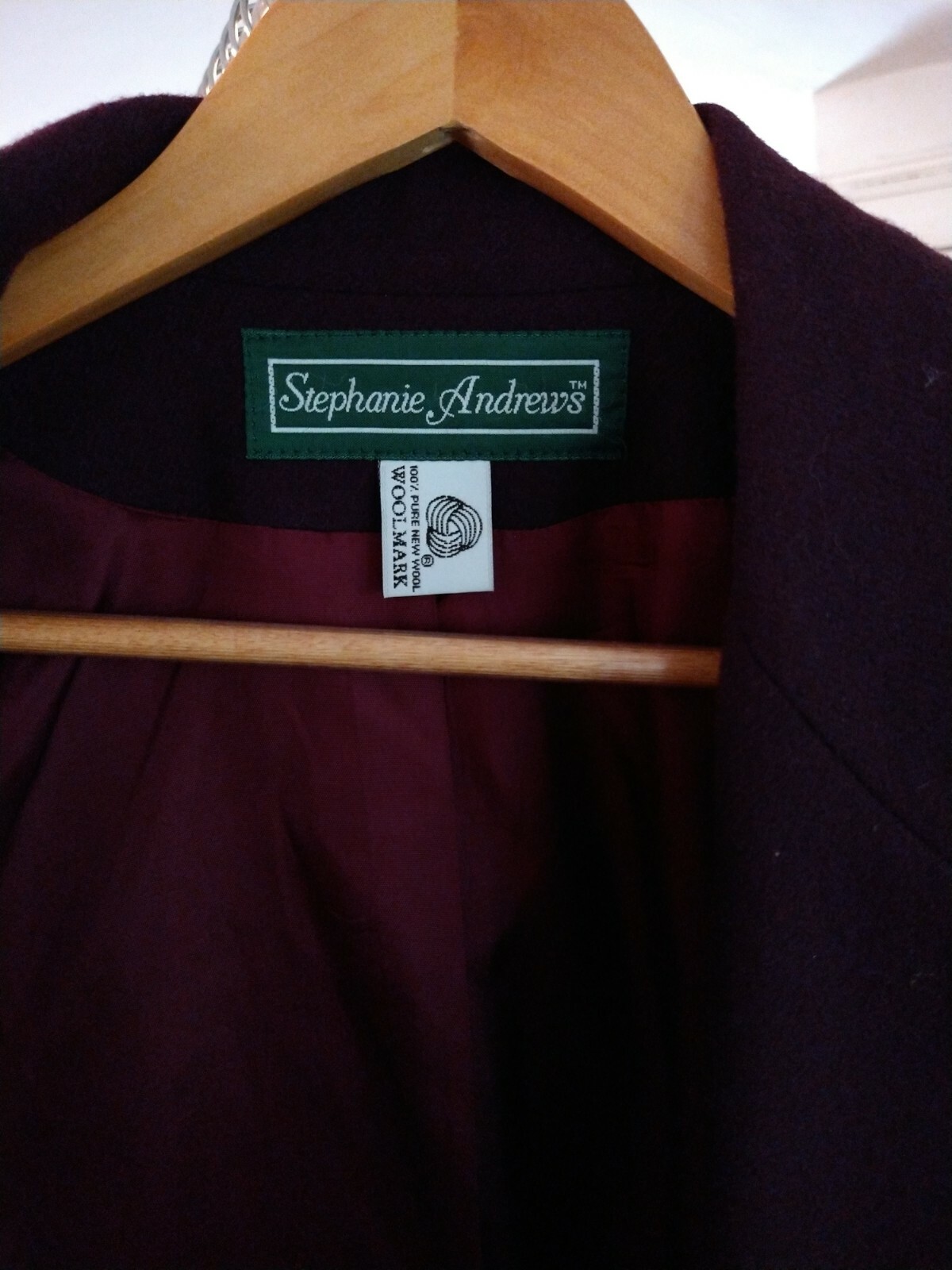 Vintage Made In USA Women’s Blazer Stephanie Andrews Wool Plum Petite 10