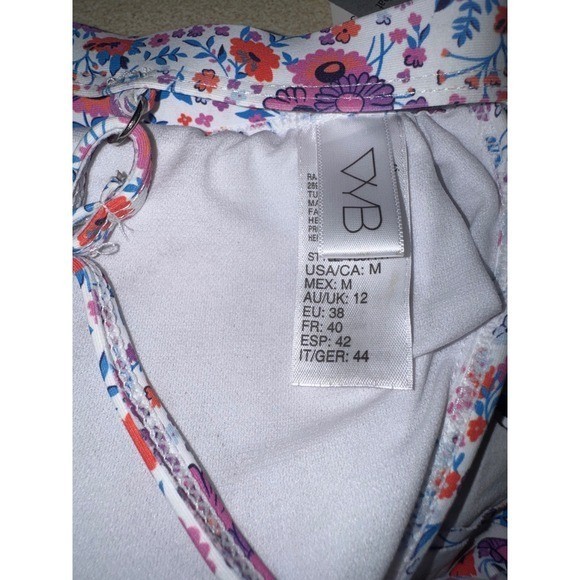 VYB Vicious Young Babes Sweet Shop Floral Ruffle Bikini Top Medium NWT