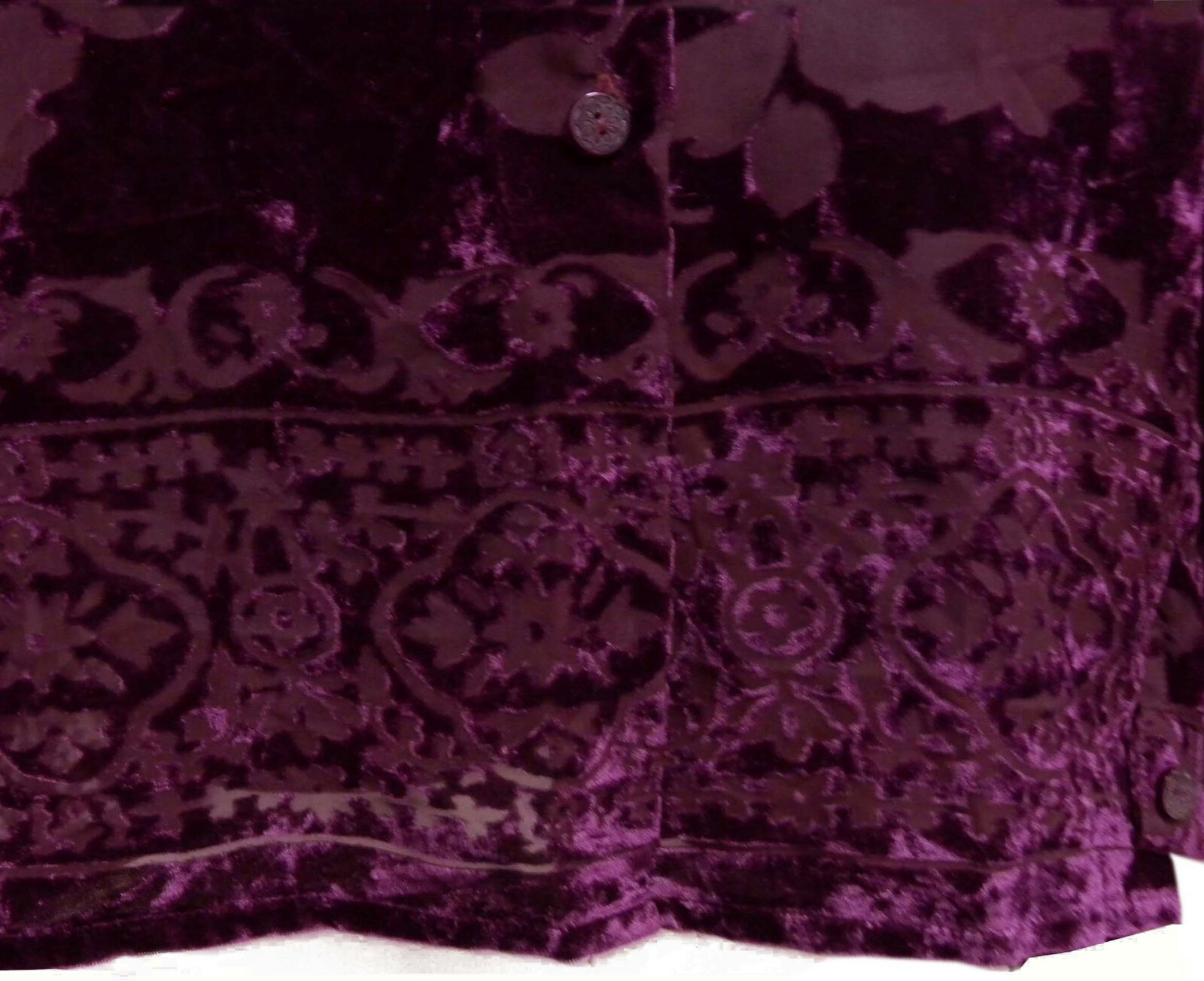 Maroon Billie Jean Long Sleeve Blouse Embossed Fabric Velour Feel Size 16