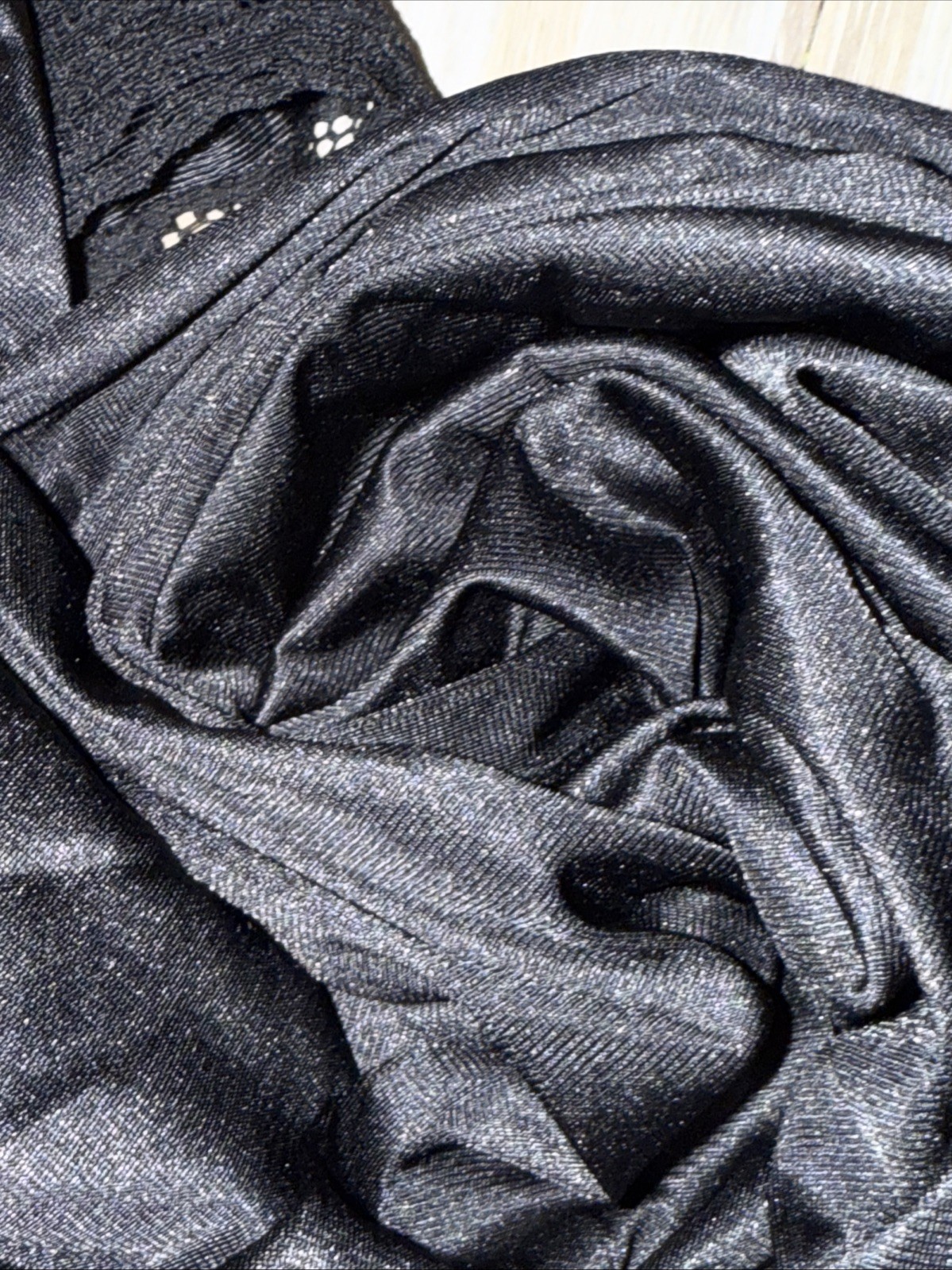 VTG 90’s Vanity Fair Black 100% Nylon Elastic Waist Laced Hem Patti Shorts L 28”
