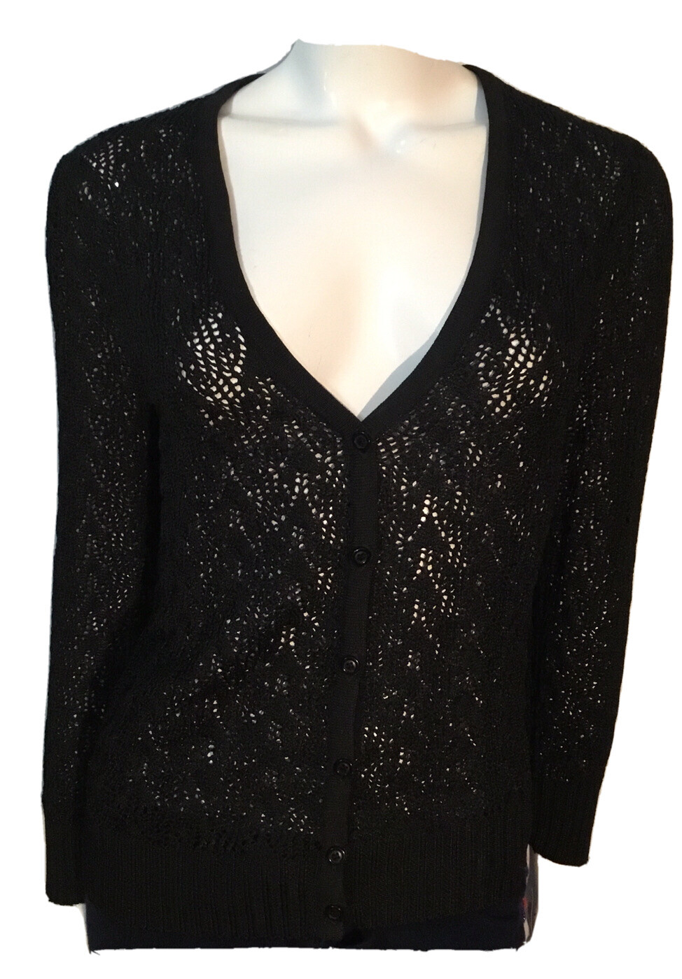 VTG 80s Vivanti Bullocks Wiltshire Black Cardigan Sweater Vintage 8