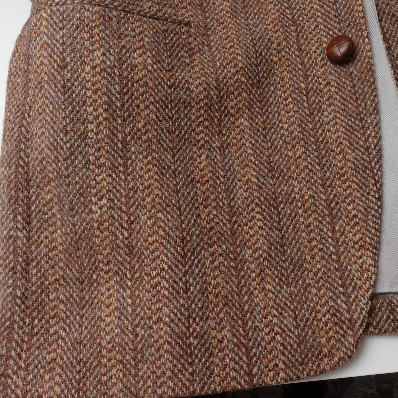 Harris Tweed Blazer Land’s End Charter Collection Herringbone Wool Jacket 42 R