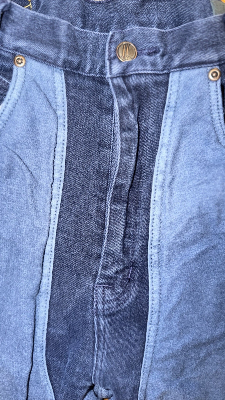 Vintage Miller Two-Tone High-Waist Western Chaps Denim Jeans