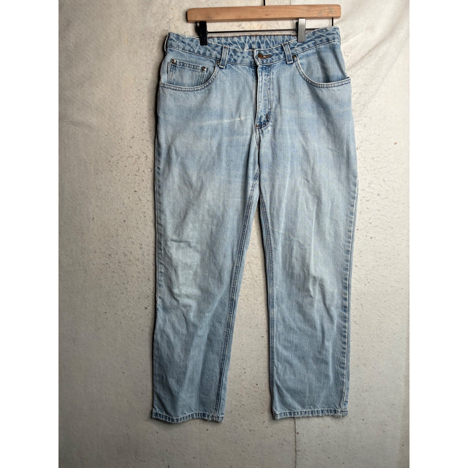Vintage Carhartt Relaxed Fit Straight Leg Light Wash Denim Jeans womens 10×30