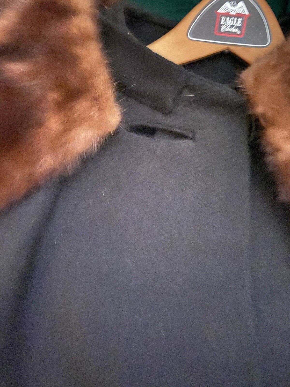 Vtg Stevens Forstmann Wool Blend Coat Fur Collar Women’s Button Missing Size???