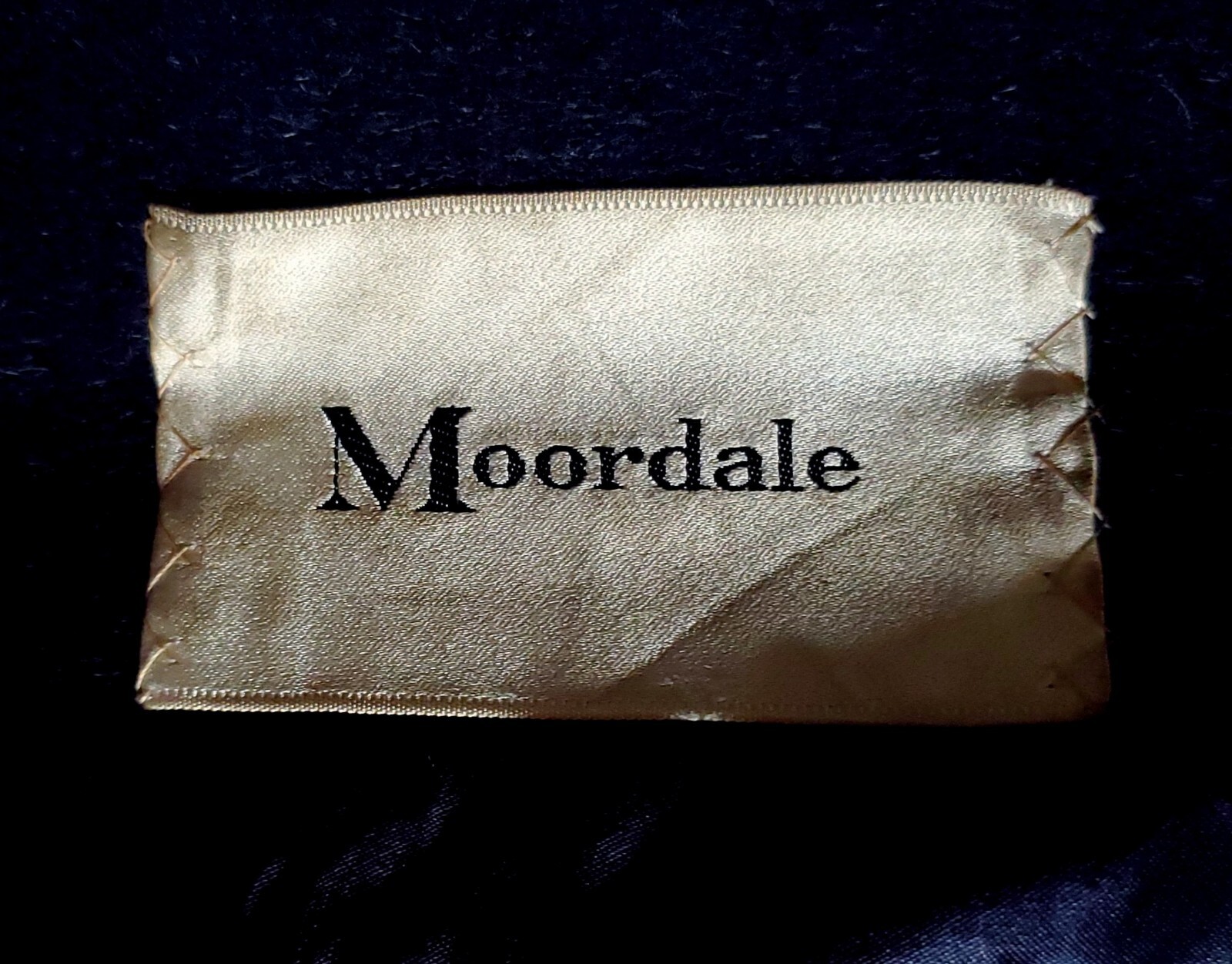 VTG 50s Moordale Fancy Mohair Wool Charcoal Black Coat w Floral Satiny Lining S