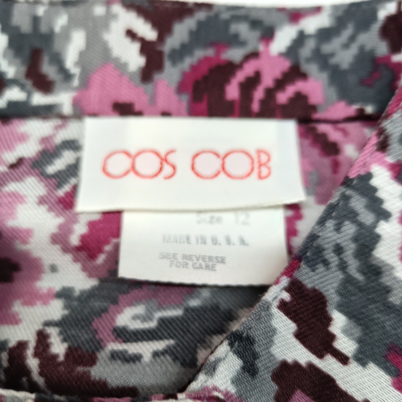 Vtg Cos Cob Pink Floral Skirt Set 2 Piece Blouse Midi Skirt 12/14 USA NWT 80s