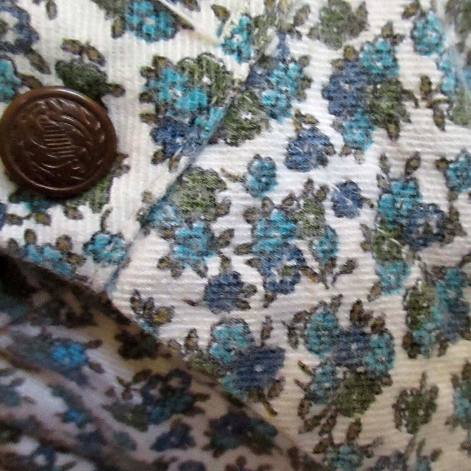 True Vintage Shorts 27″ 27W 60’s FLOWER PRINT DENIM FARM HIPPY NEEDS ZIPPER FIX