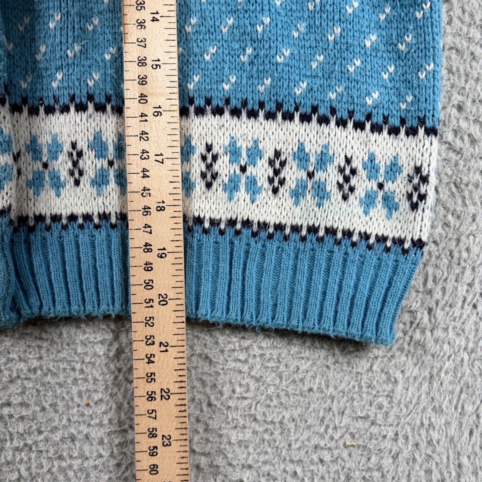 Vintage Jersild Nordic Fair Isle Cardigan Womens M/L Sweater Cottagecore Cropped