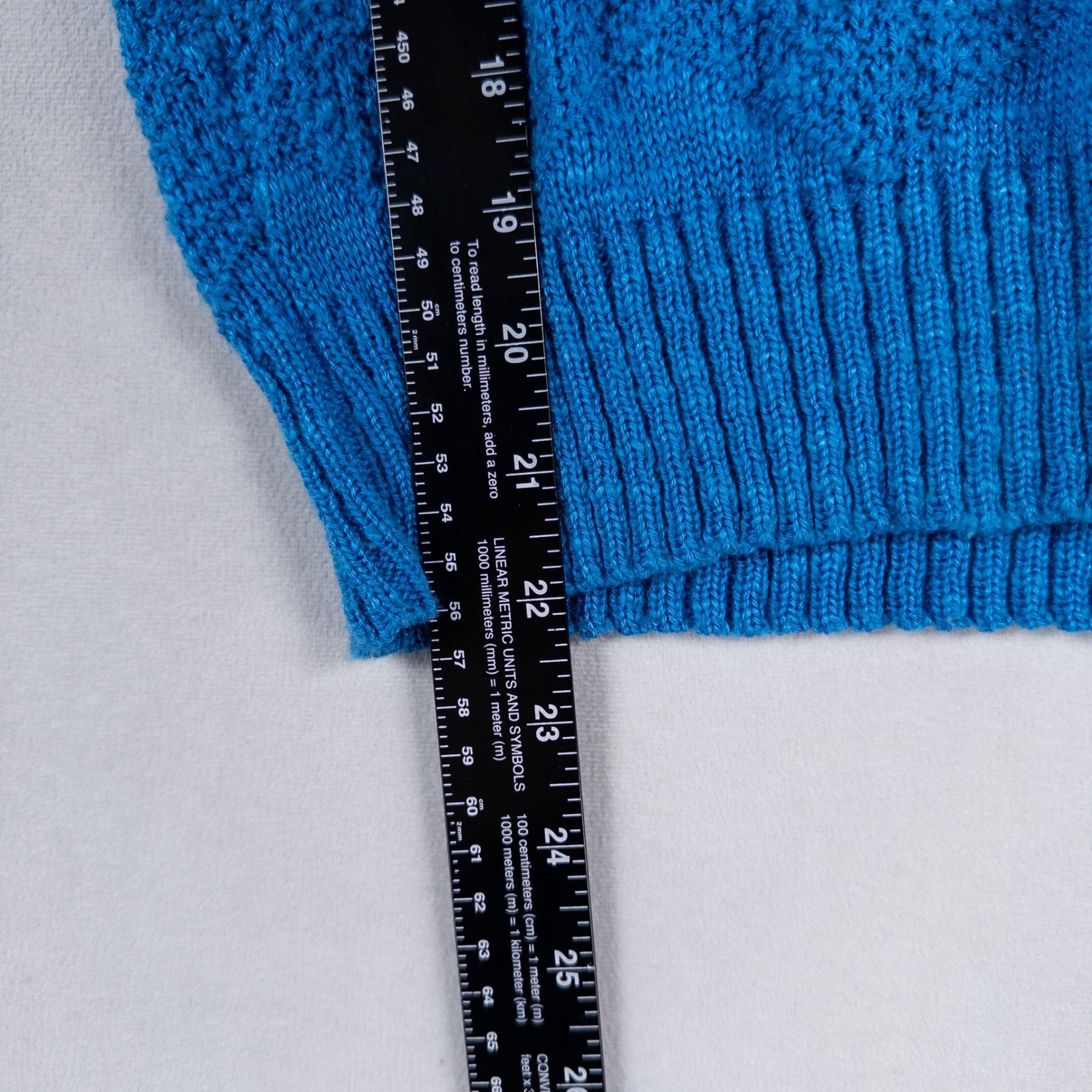 Vtg Barry & Me Sweater Womens One Size Blue Short Sleeve Textured Cottagecore