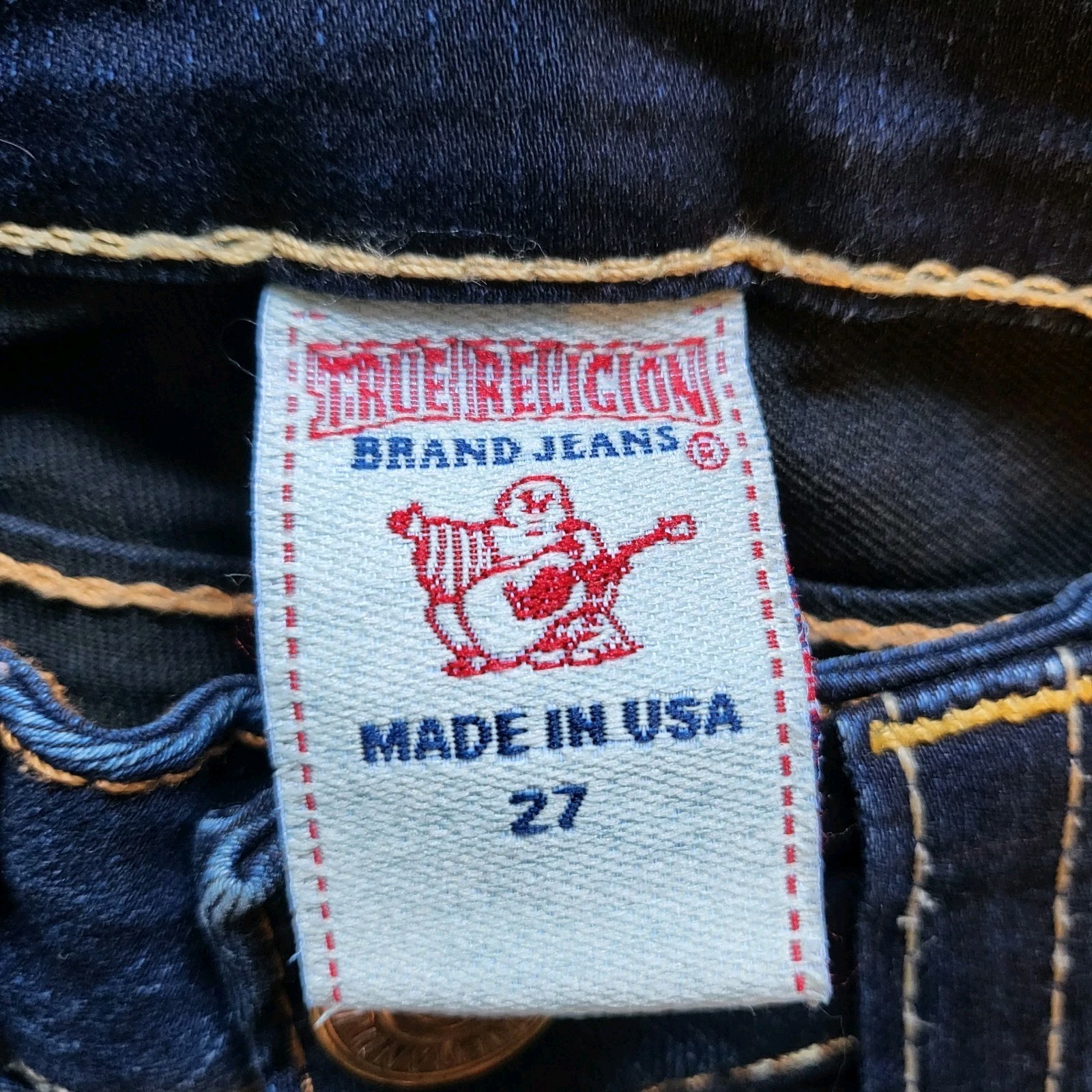Vintage True Religion Dark Blue Y2K Detailed Pockets Skinny Jeans Women’s Sz 27