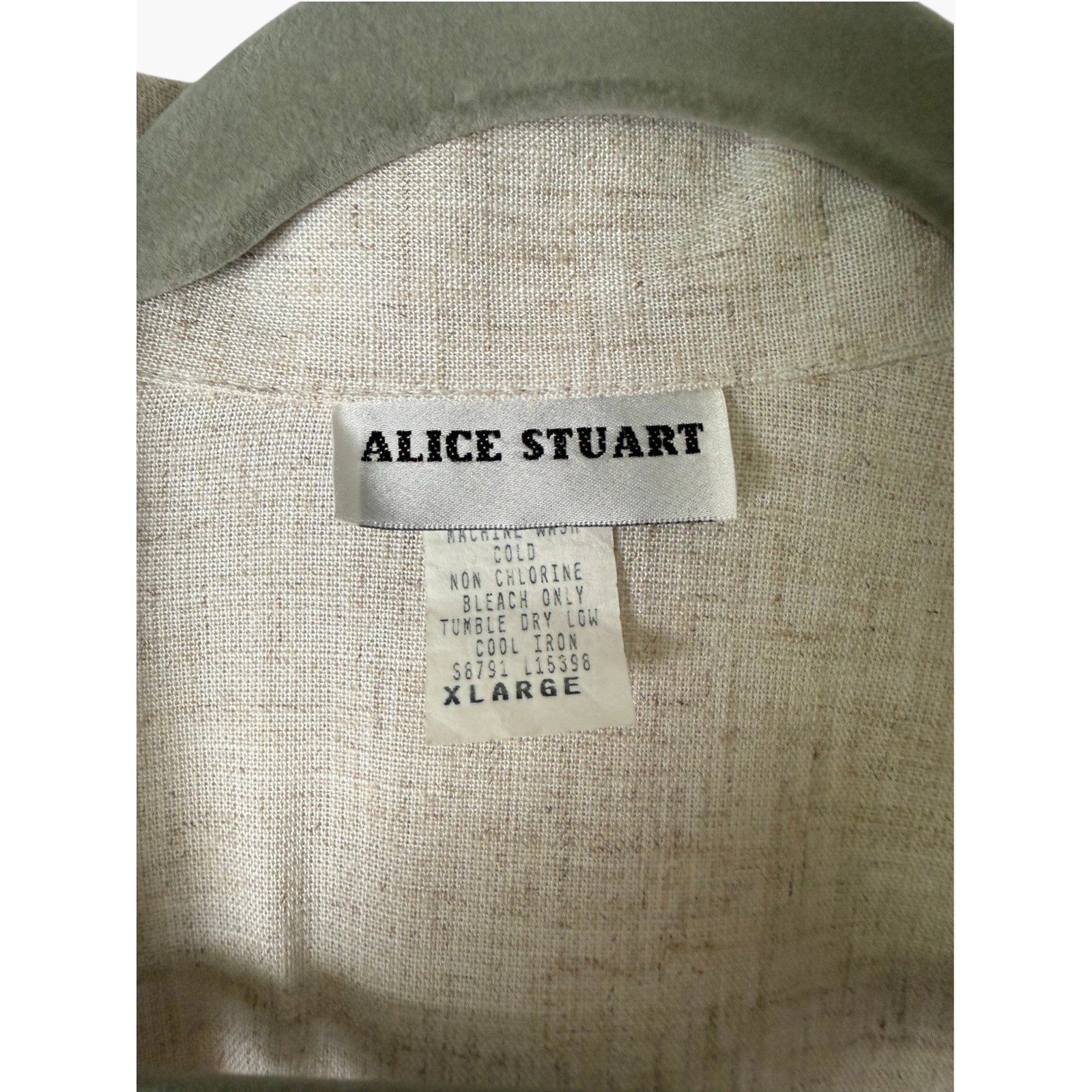 Vintage Alice Stuart Lightweight Oatmeal Beige Jacket Blazer Sz XL
