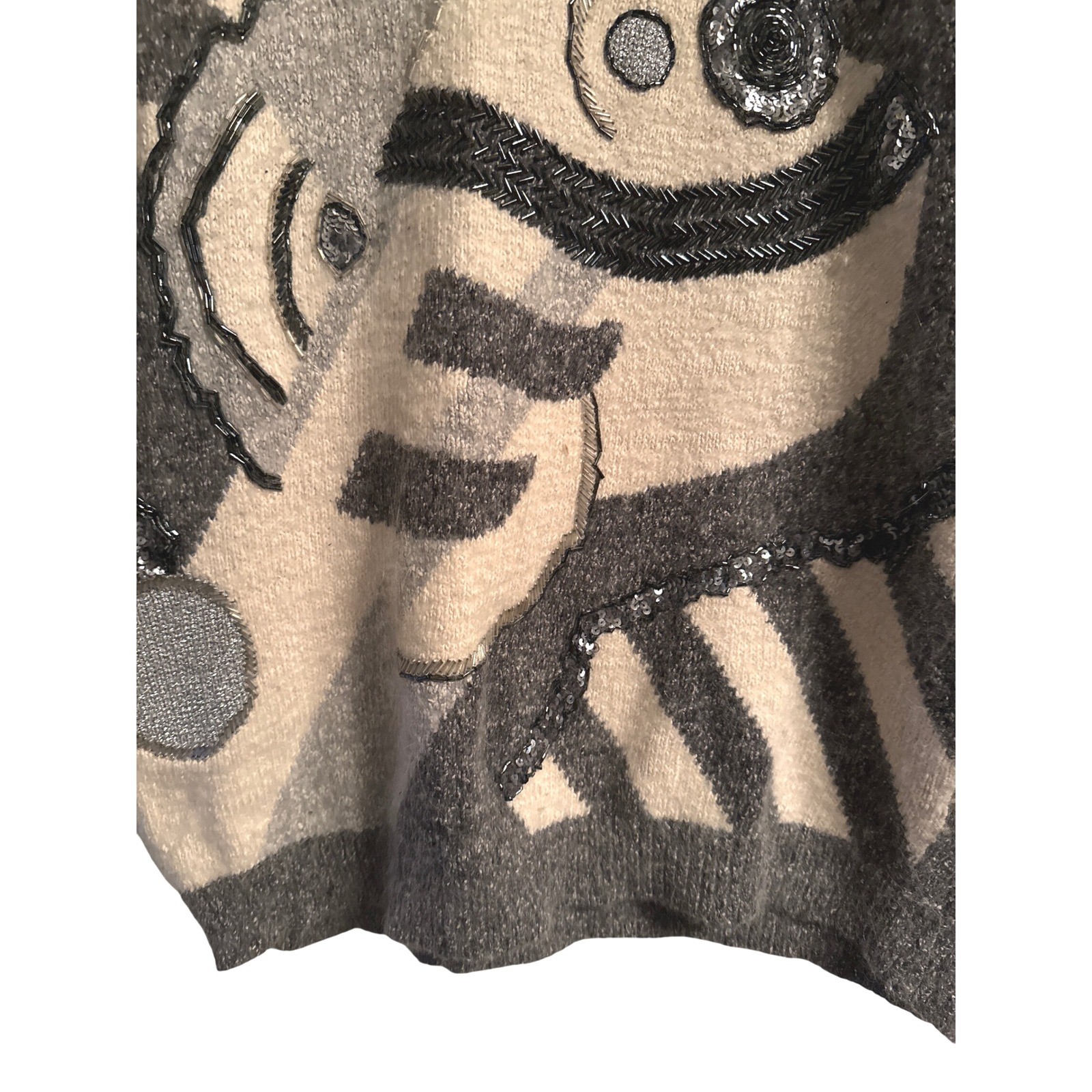 Vintage 90s I.B. Diffusion Angora Blend Embellished Turtleneck Sweater