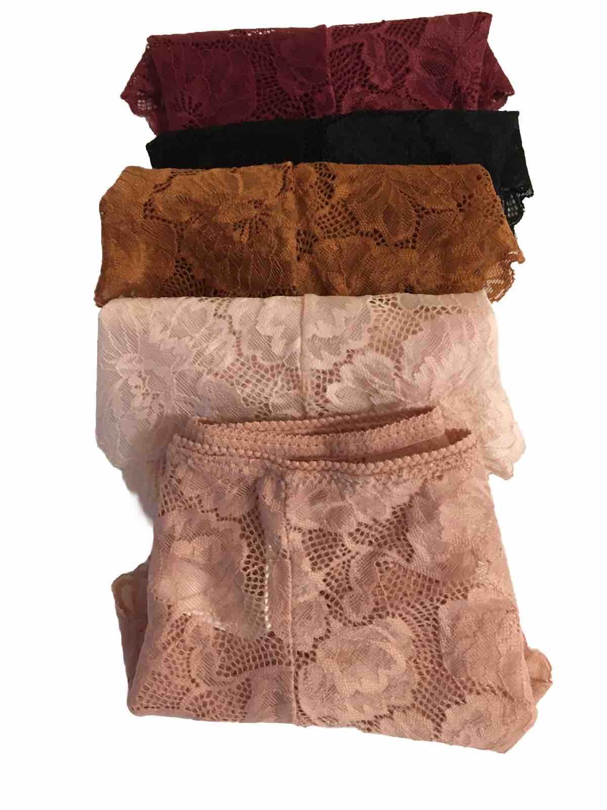 VTG ~ MARILYN MONROE ~ 5 pairs of all Lace Bikini Panties Size M Nylon Blend