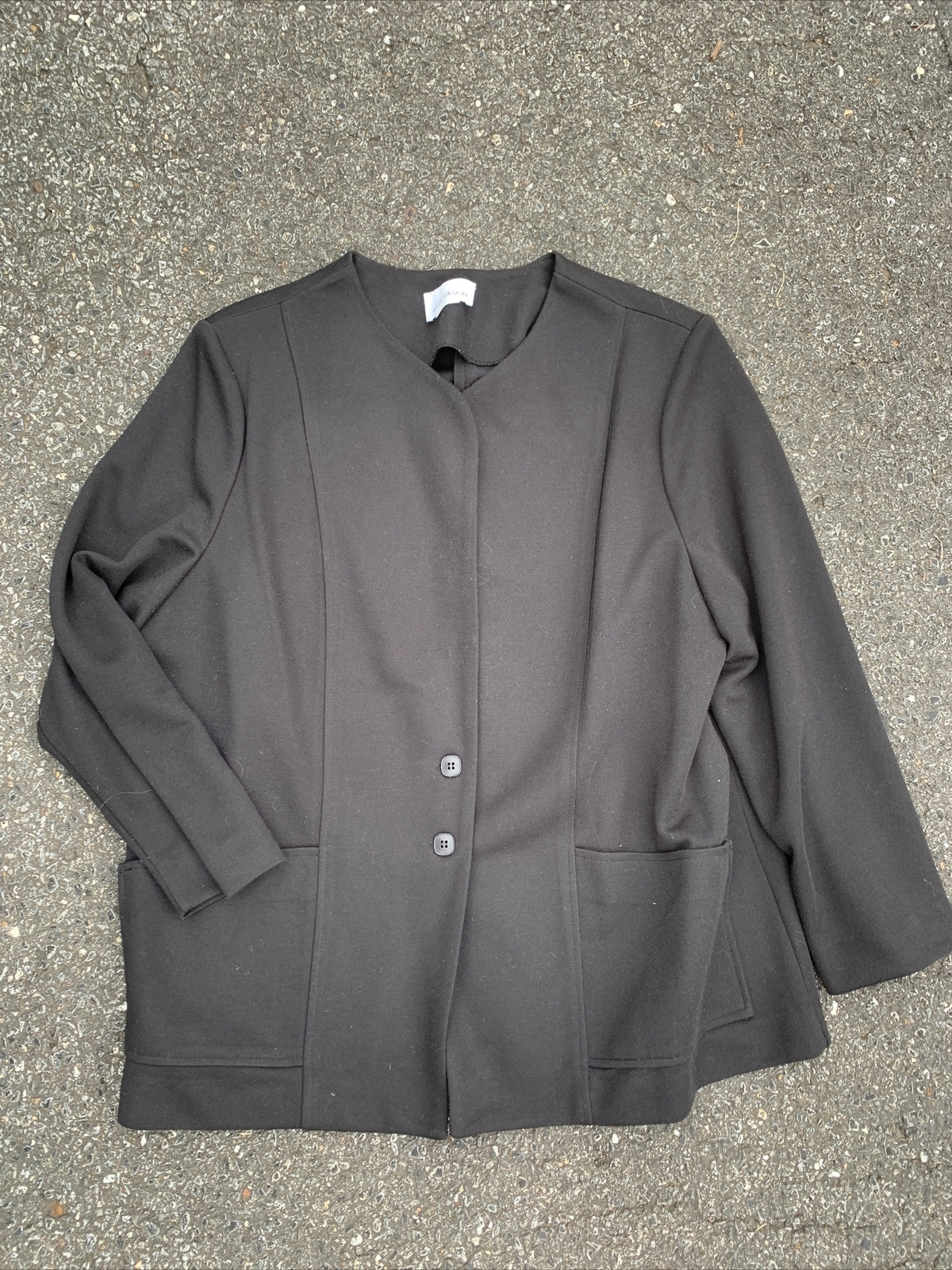 Vintage LADY DEVON New York ALL BLACK Blazer Jacket Plus Size 42 ❤️cb15m2