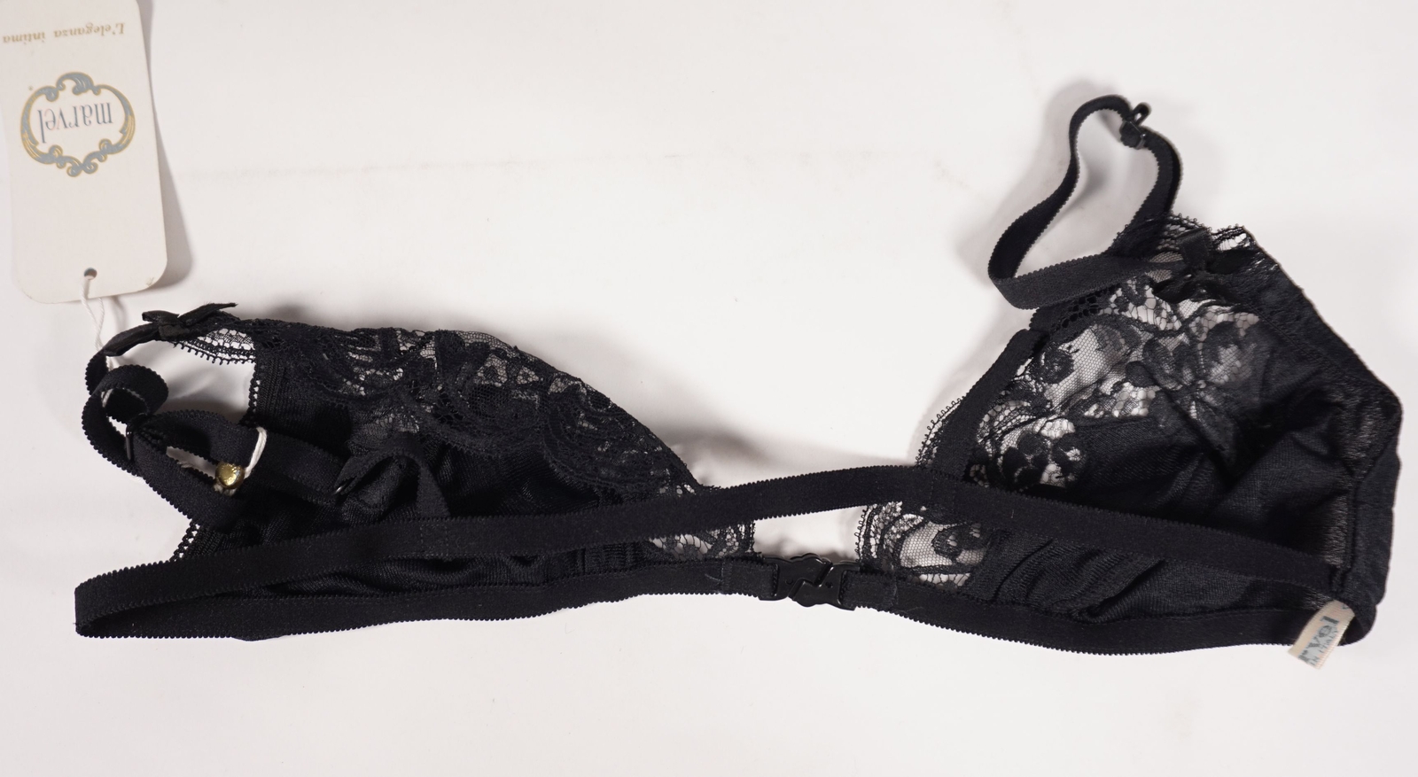 True Vintage Marvel Italy Sexy Front Closure Women’s Bra Nero Size 42 w/ Original Box