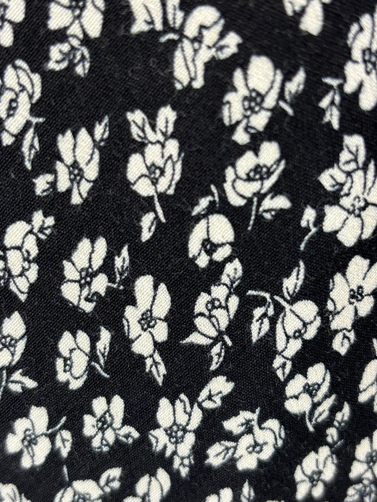 Vtg Betsy Lauren Ditsy Floral Midi Dress Sz 8 Black White Grunge Ruffle 90s