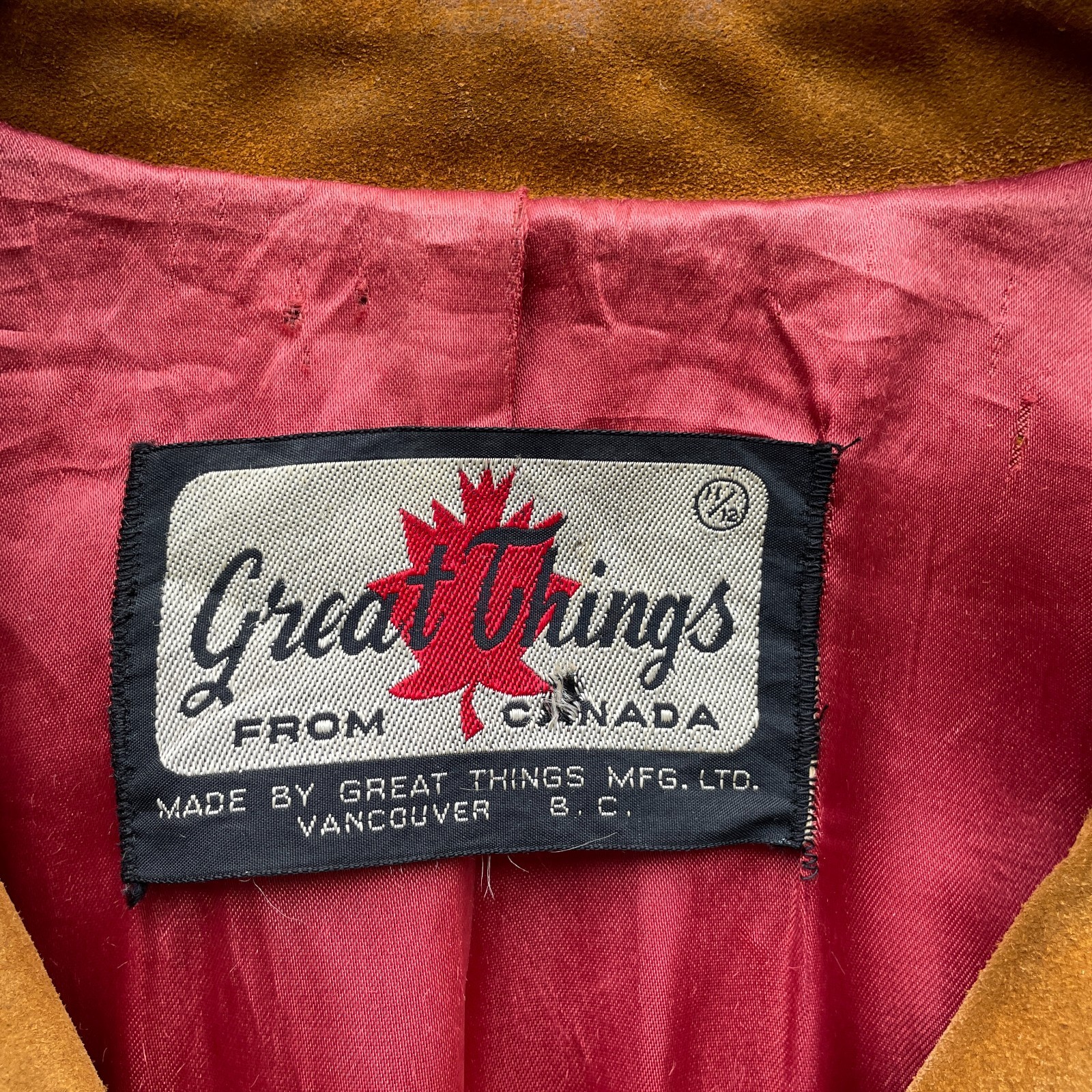 VTG 70s Great Things From Canada Suede Leathercraft Tan Coat Women’s Small 11/12