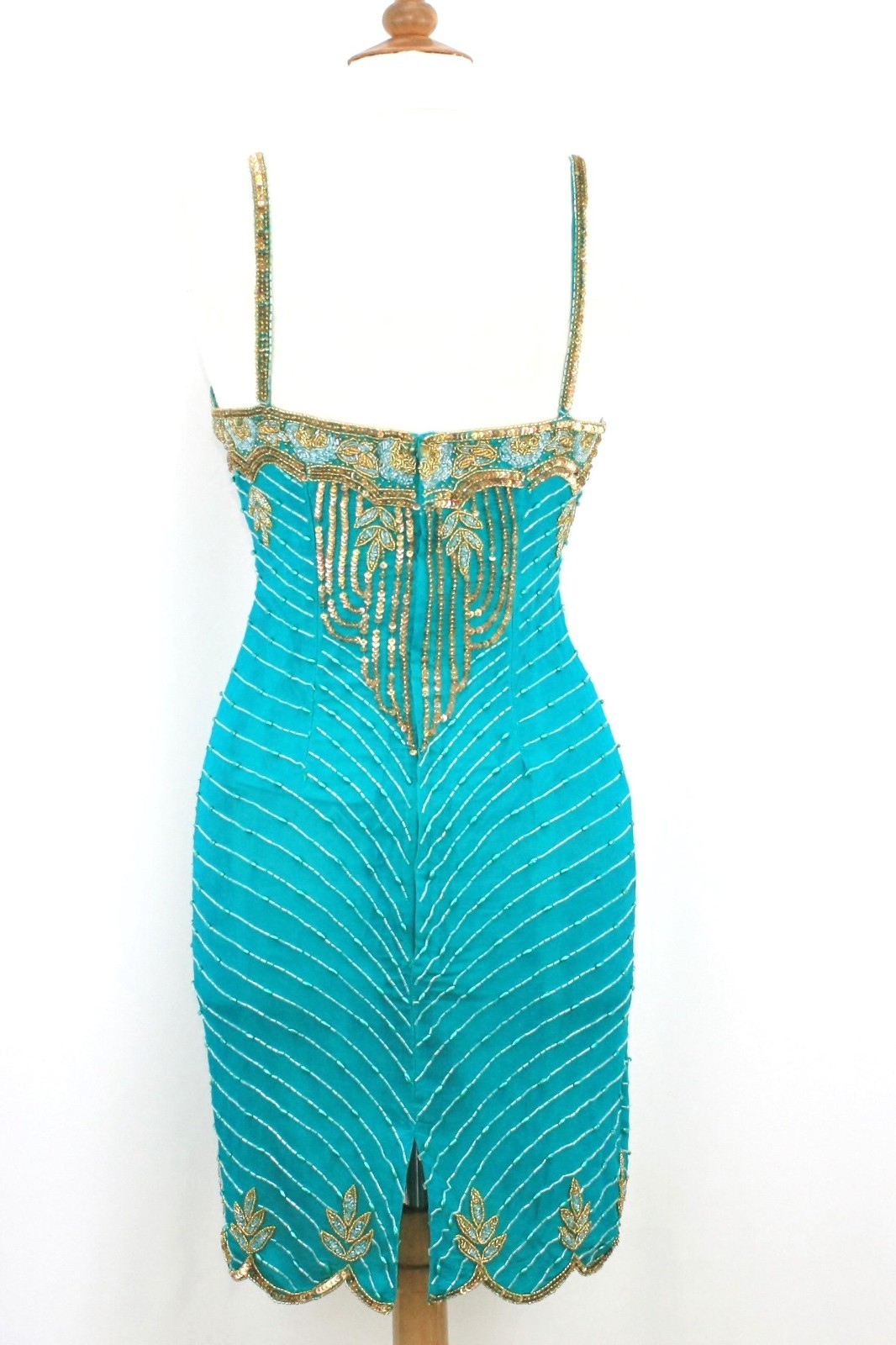 Jasdee Vintage Dress Hand Work Bead & Sequins On Silk Style 2089M