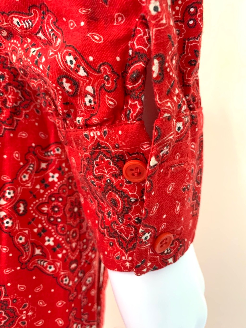 Rare 1970s vintage Geoffrey Beene Bazaar Bandana print Boho Prairie Maxi Dress S