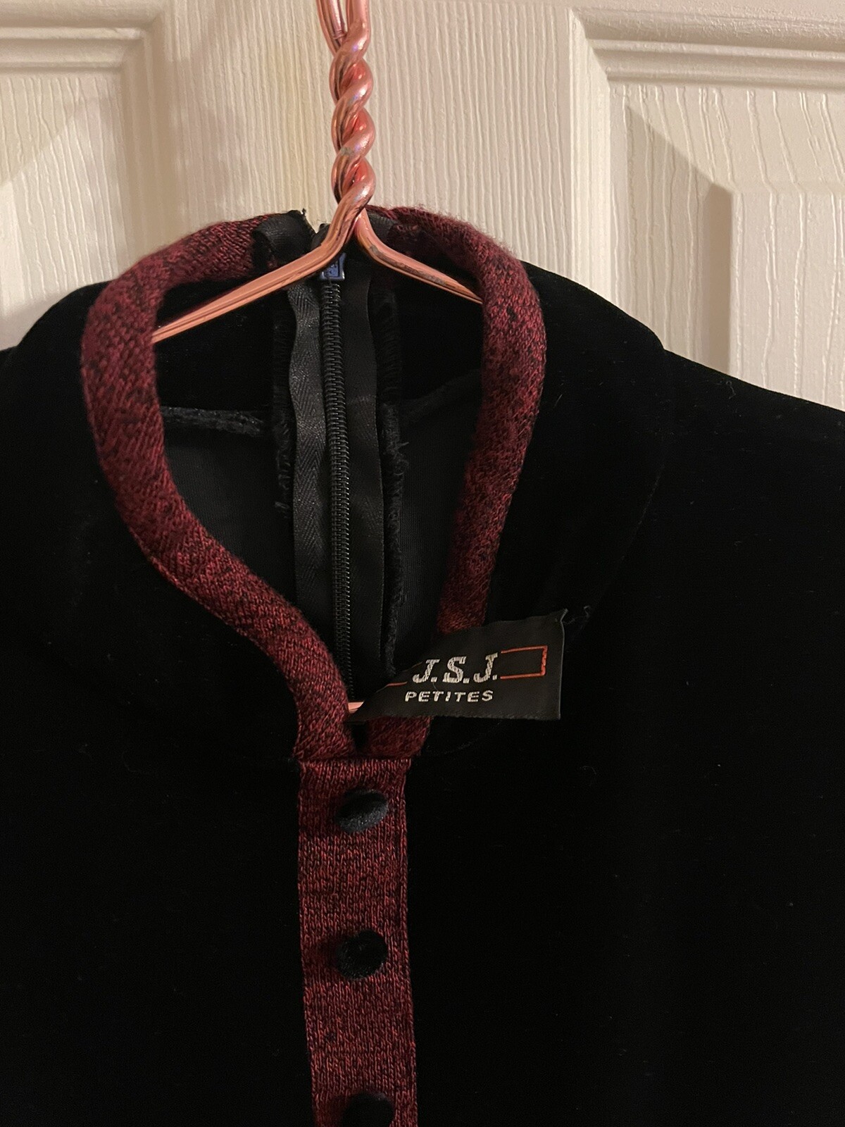 90s 80s JSJ shoulder pads Black Red Maxi dress Velvet Regency Long Med/L 40w