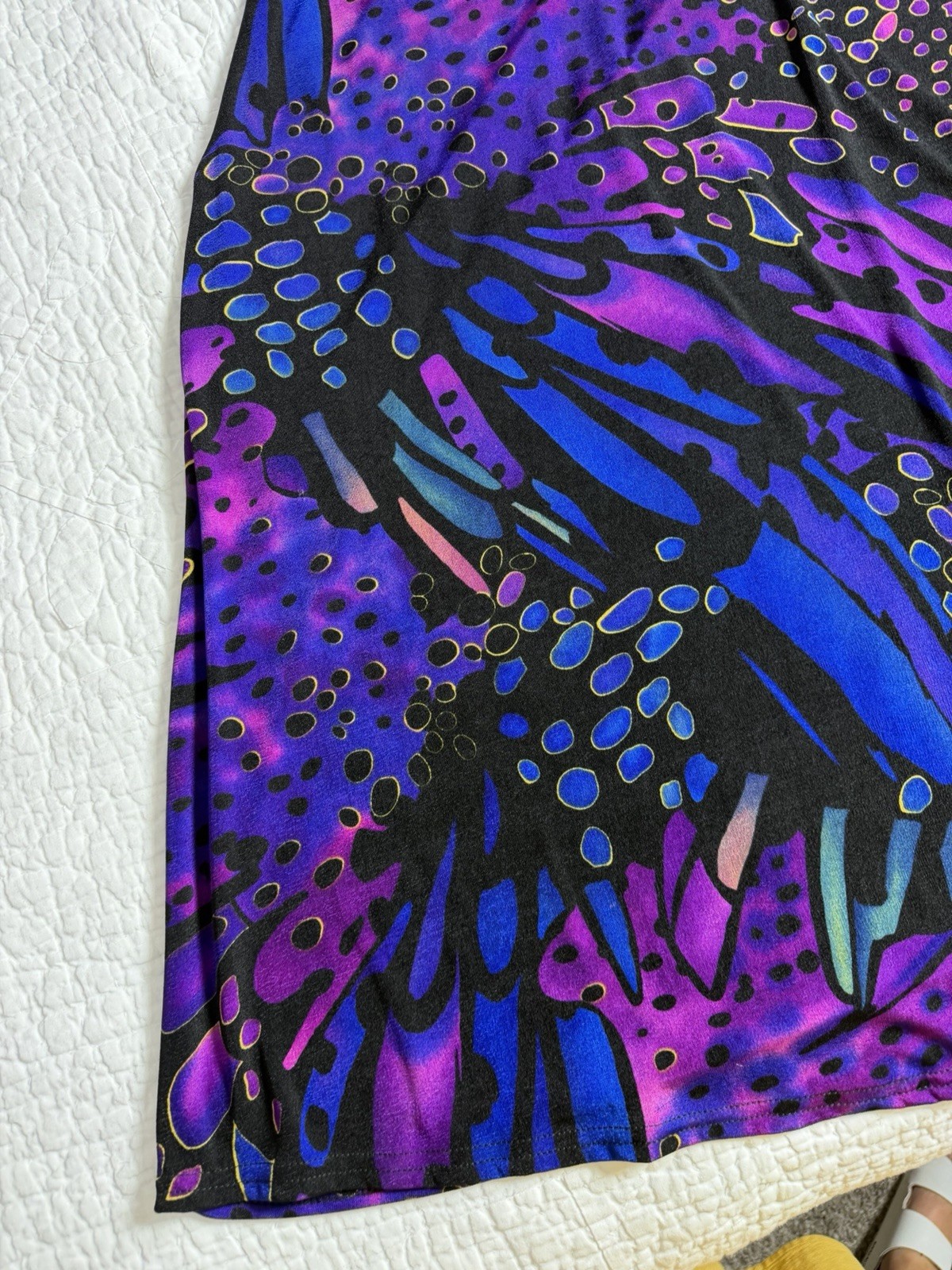 Vintage 90’s Jostar XL Vibrant Abstract Butterfly Slinky Maxi Dress Travel