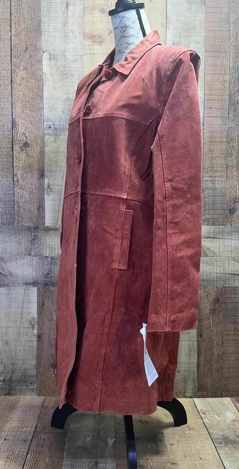 VTG J.G. Hook Deadstock Rust Leather Jacket Lined Long Sleeves Size Large NWT