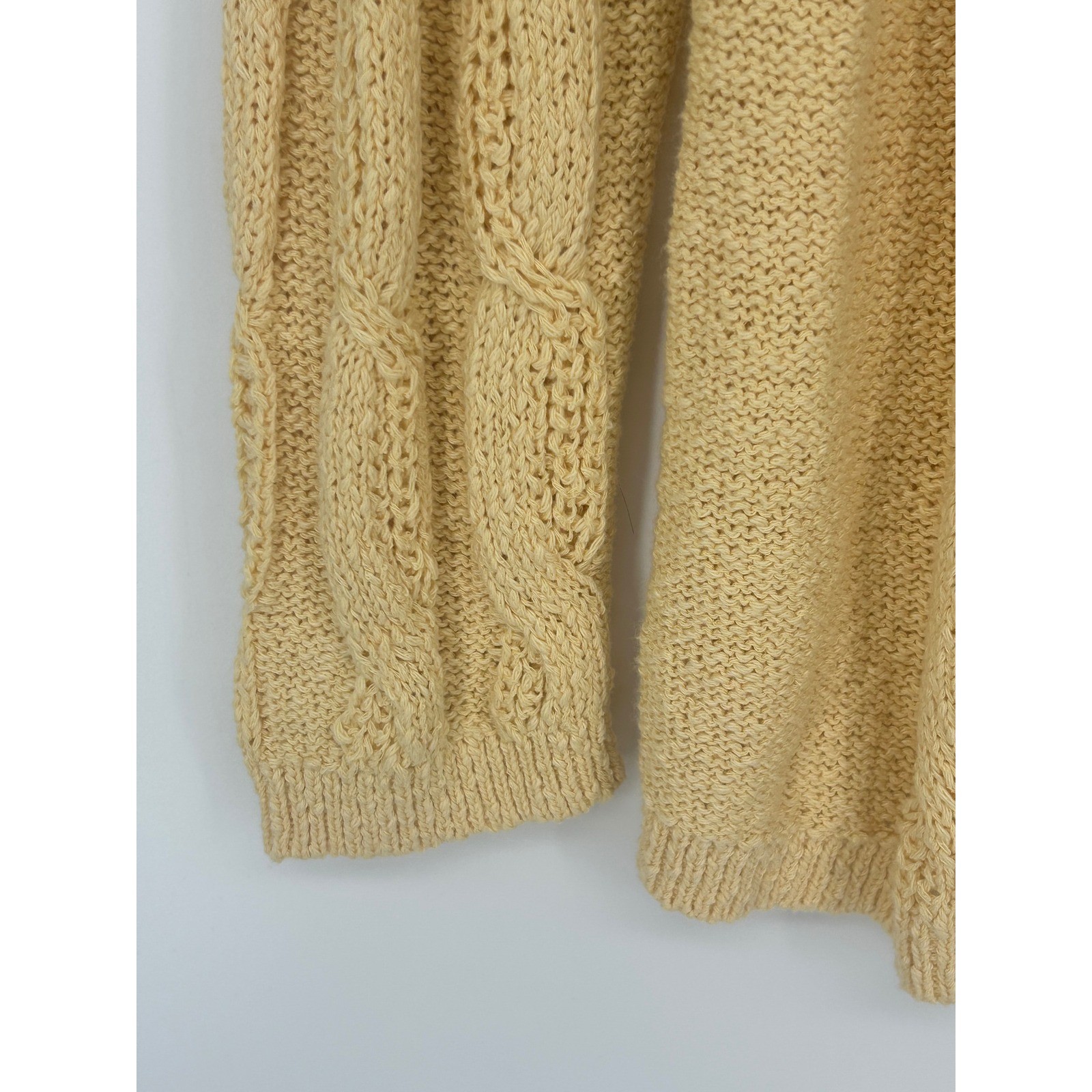 „NWT” J. Jill Women’s Cable Knit V-Neck Sweater In Sunshine Yellow- Size Large