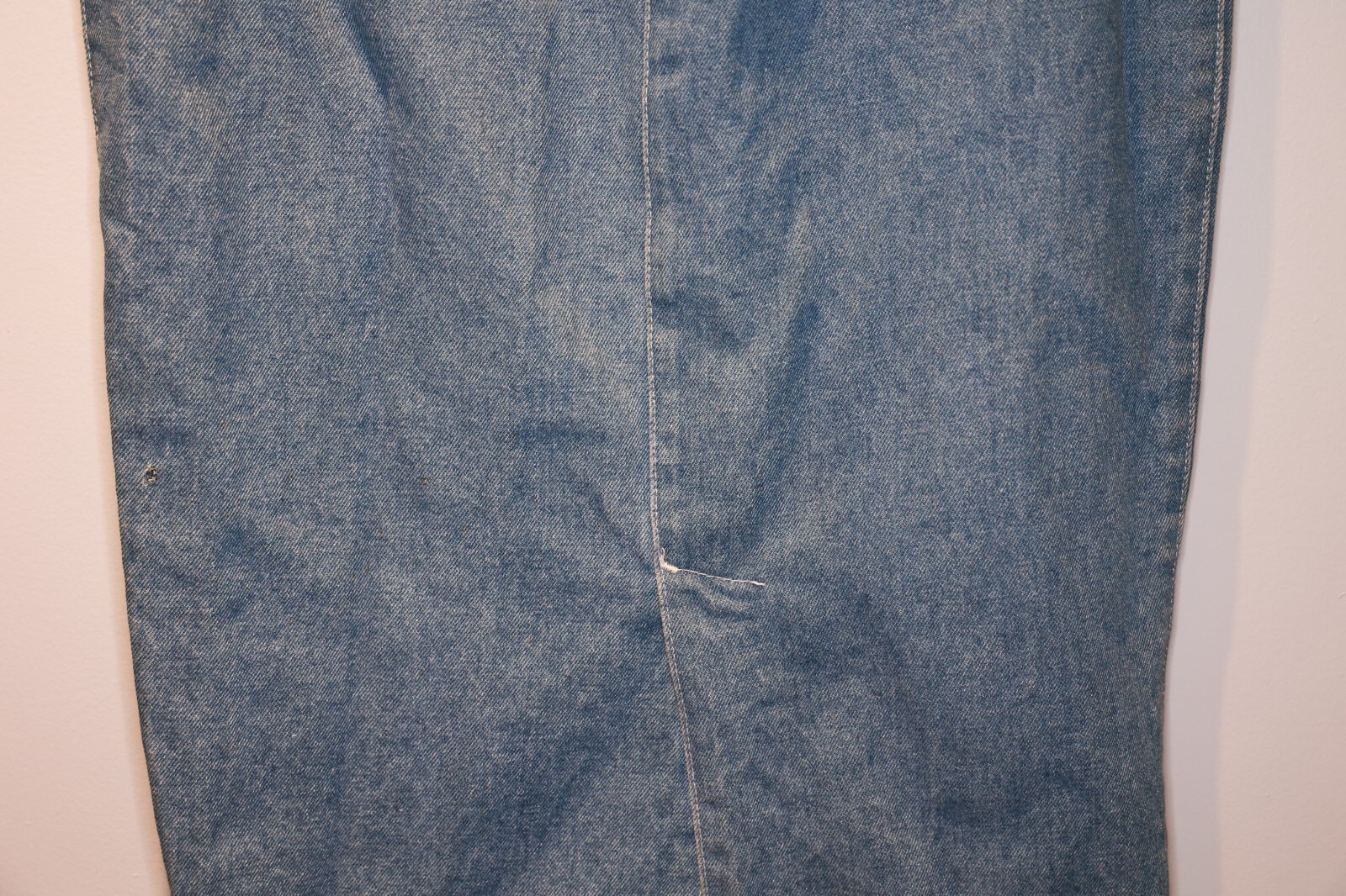 Vintage MUSTANG Midi Maxi Denim Skirt Approx 30 *** Attic Find With Holes Stains