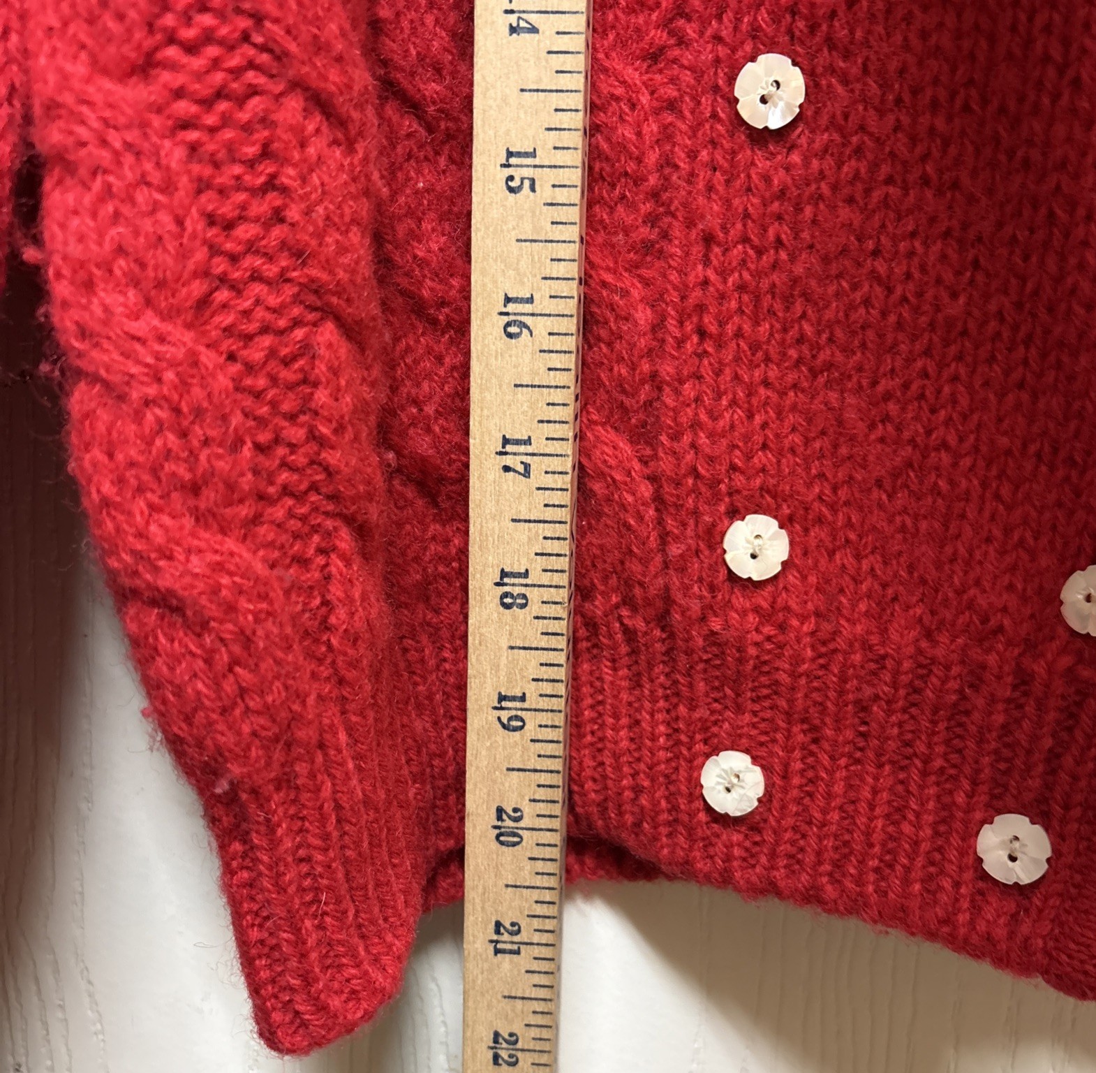 Vtg 60s Robert Scott Ltd Women’s Sz36 Red Shetland Wool Cardigan Sweater M-L