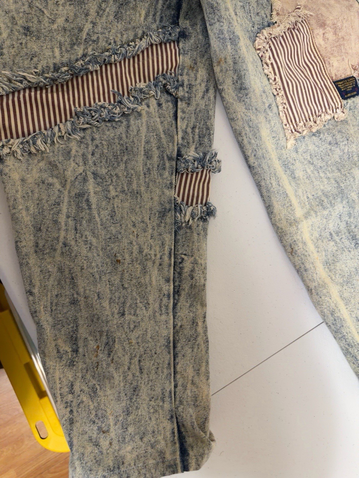 80s Vintage Kozmic Blues Acid Wash Patchwork Jeans 32M