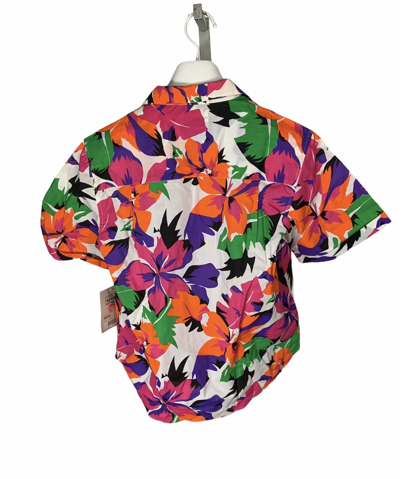 New Sport Carriage Court Women’s Hawaiian Button Up 80’s Size M Floral Bright