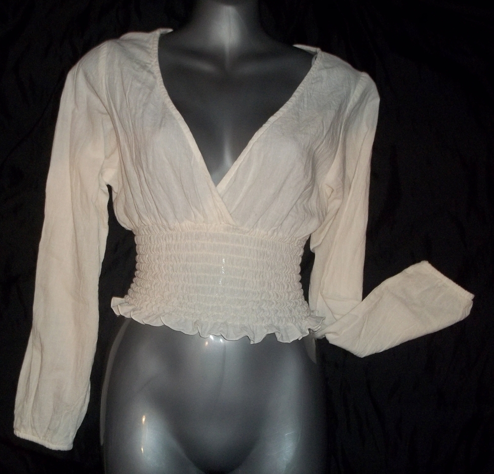 Vtg 90s top Sexy Ivory gauze top Size M spring summer fashions