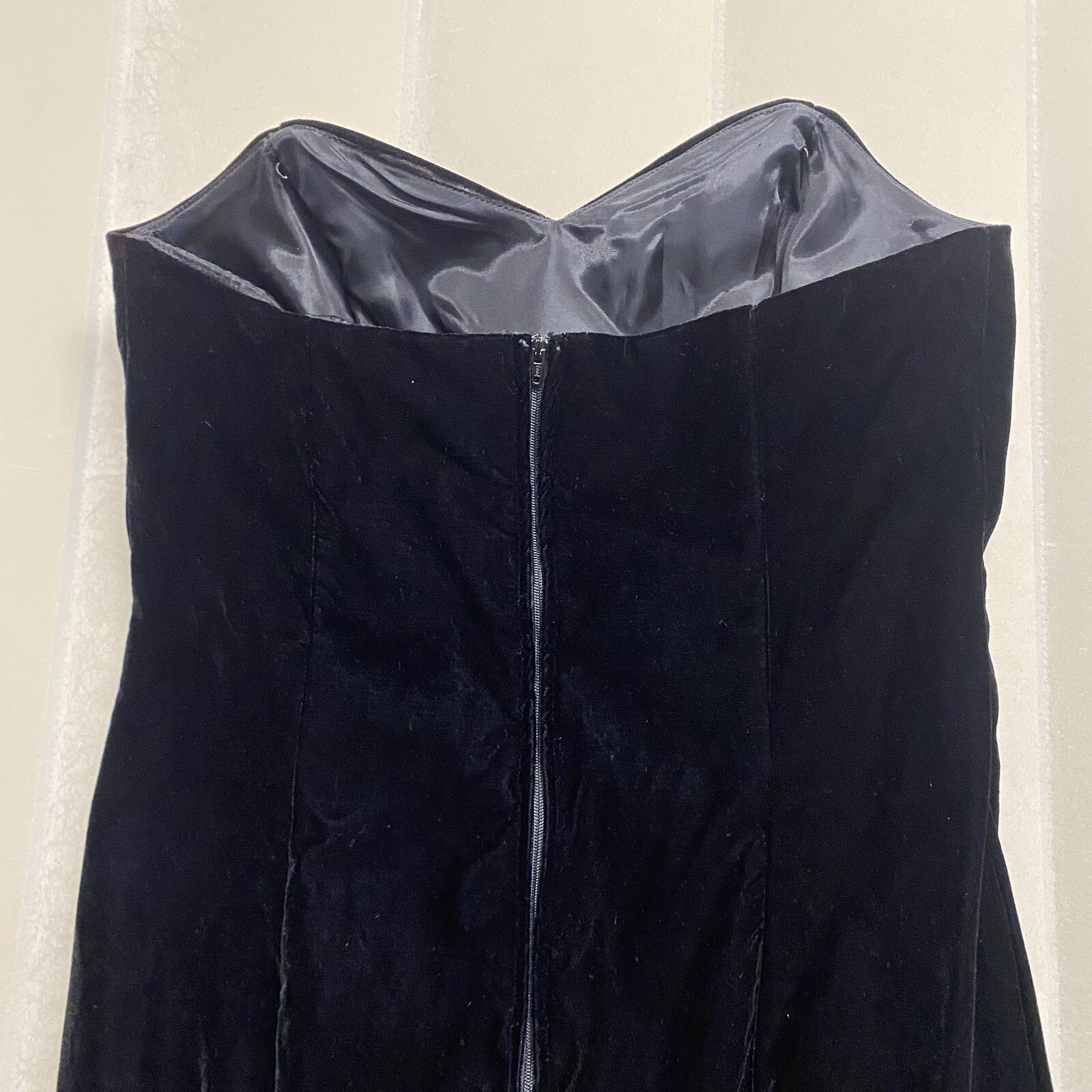 Vintage Velvet Velour Dress Strapless Size 12 Whimsigoth Fairy Grunge 90s Witchy