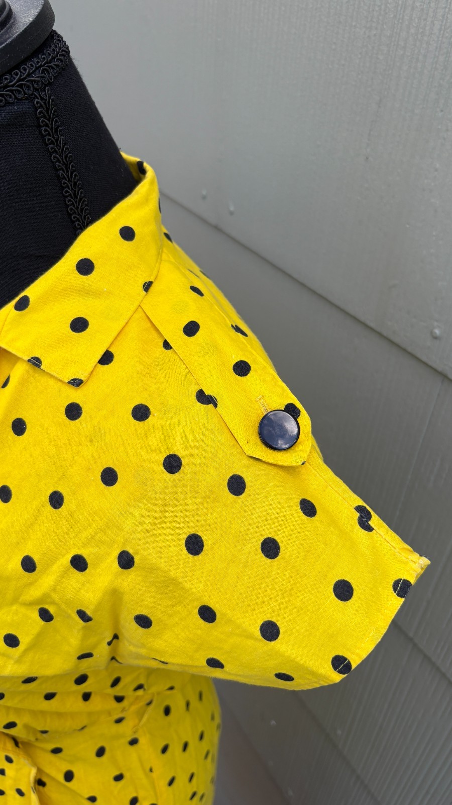 vtg 70s 80s New Wave Rockabilly Clowncore Polka Dot Short Sleeve Wrap Dress