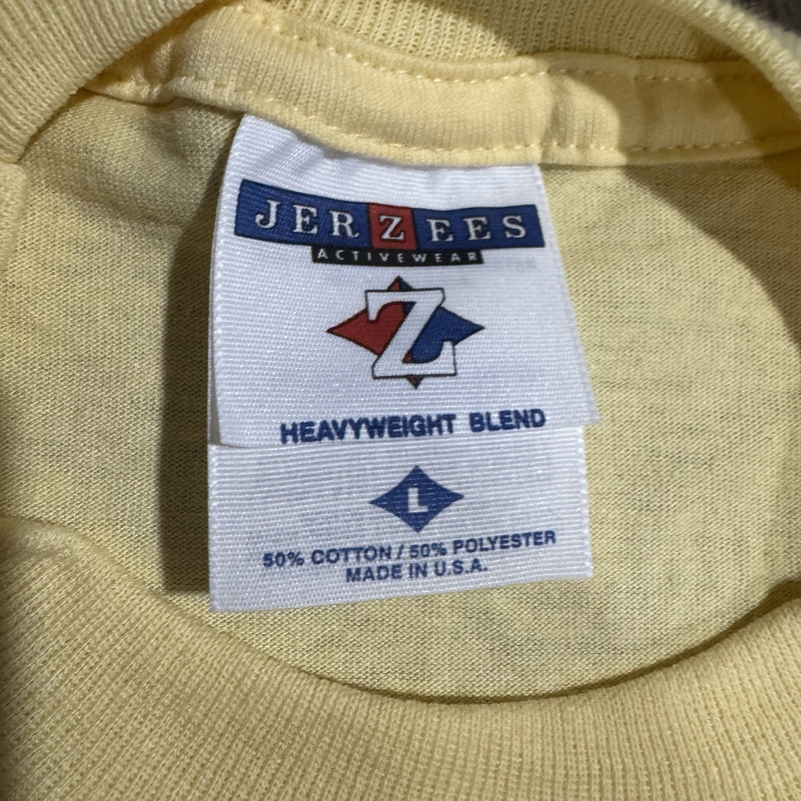 NWOT! Vtg Jerzees T Shirt Women’s Sz Large Yellow Birdhouses Flowers USA Made