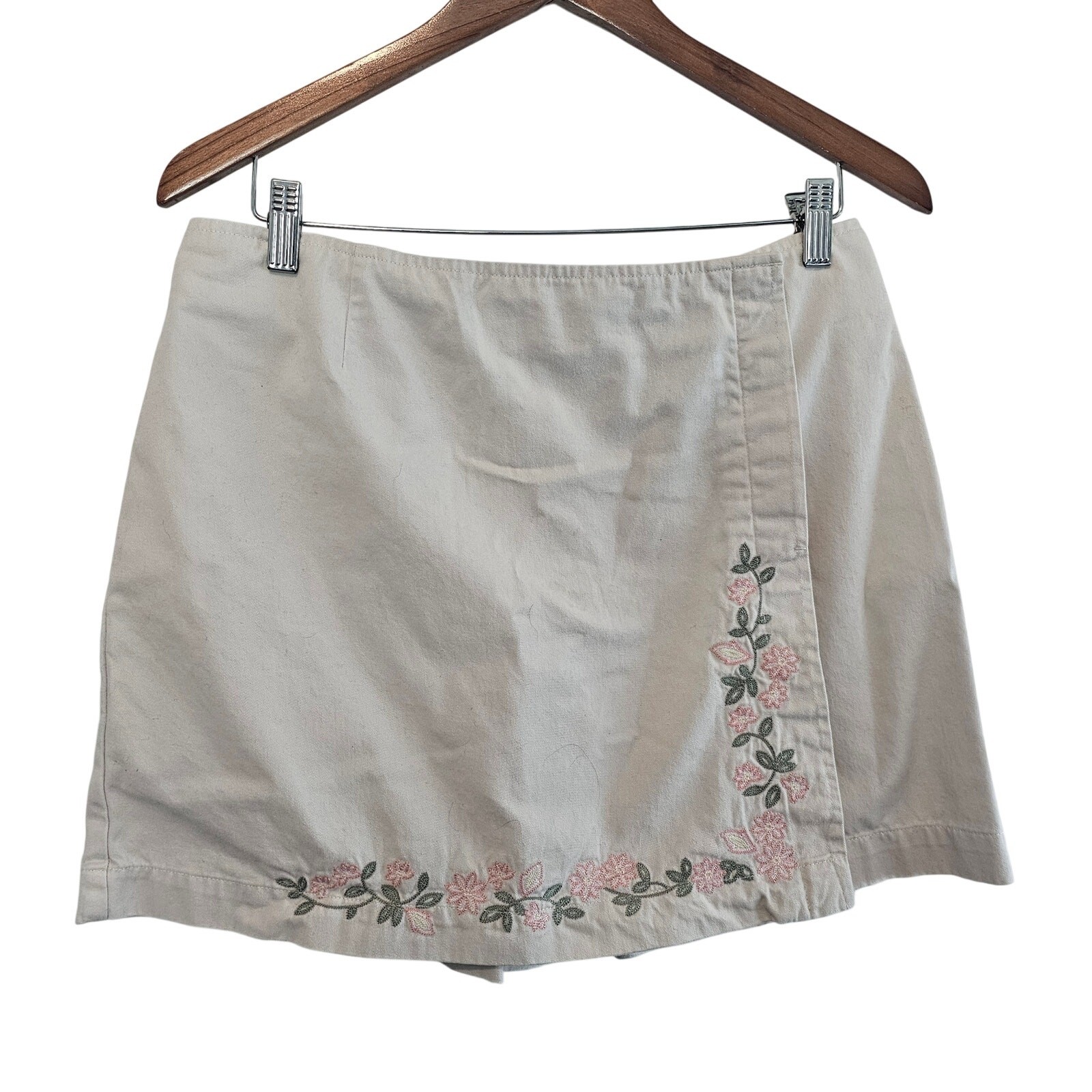 Vintage Sonoma Y2K Skort Womens Sz 14P White Floral Cottage Boho Preppy Coquette