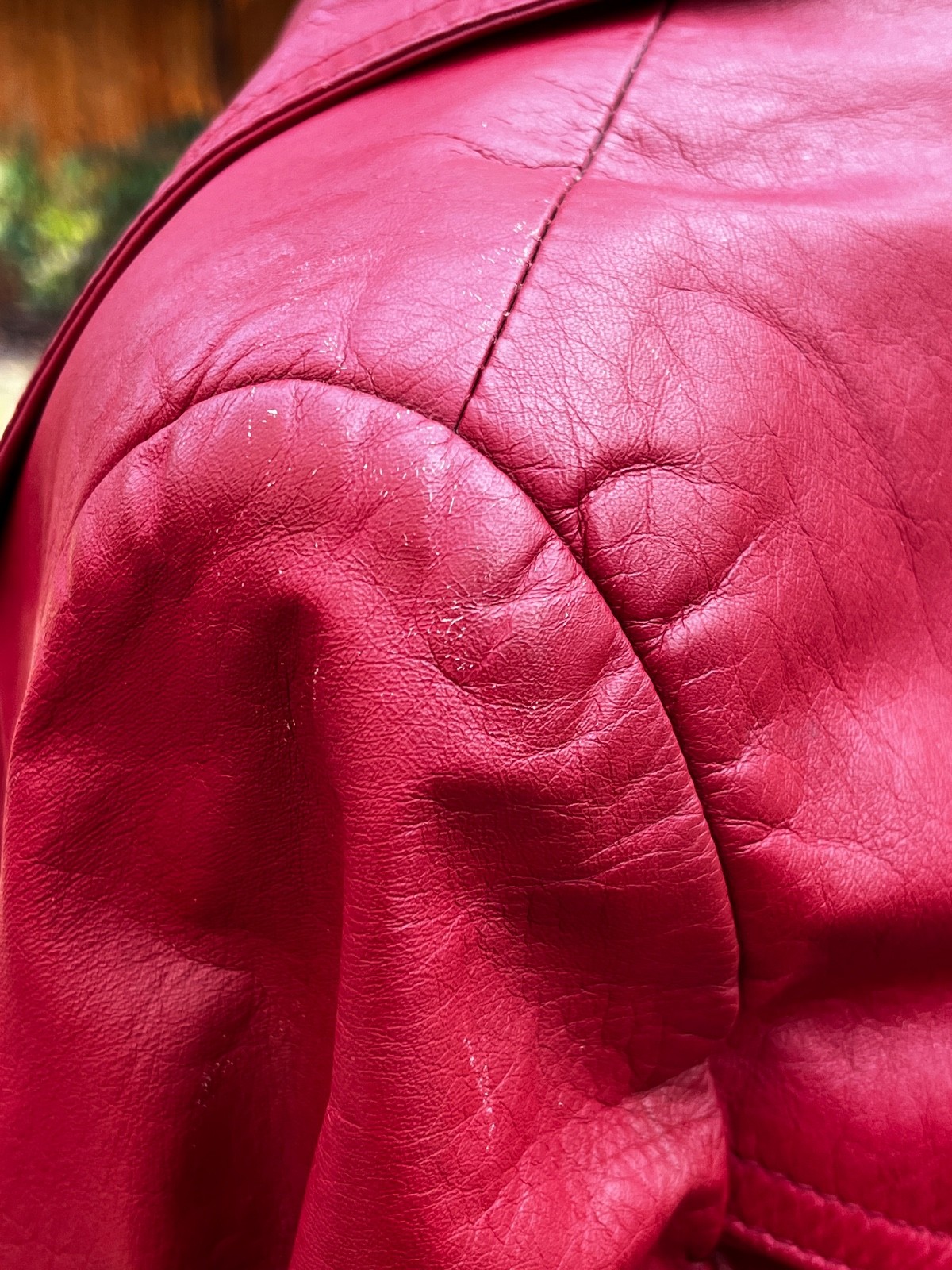 Vintage 70’s Mod Dark Red Women’s Leather Jacket Size Large READ