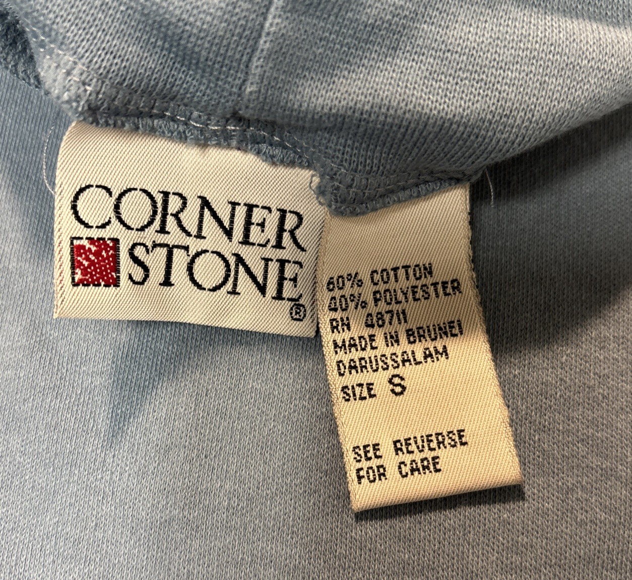Vintage Corner Stone Turtleneck S Lot of 2 Blue Beige Cotton Polyester