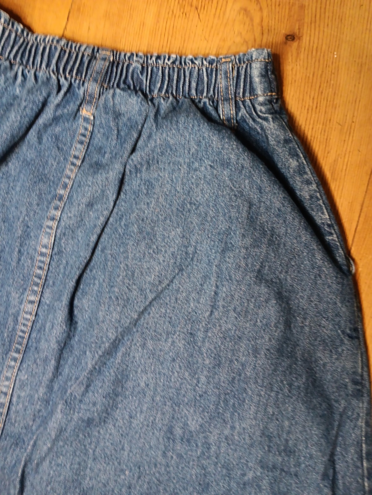 Vtg Classic Elements Midi Jean Skirt Women 12 Fits 6-8 Denim A Line Cottagecore