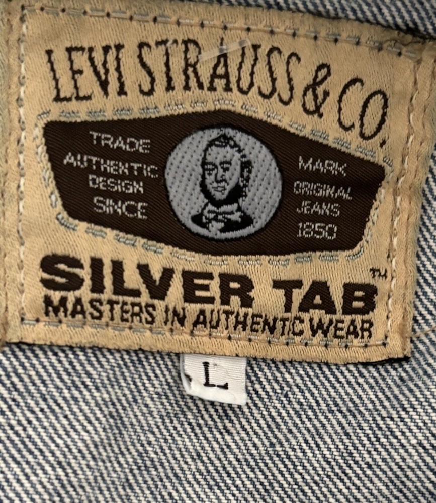 VTG Silver Tab Levi Strauss & Co Southwestern HAND-PAINTED Denim Jacket-Large