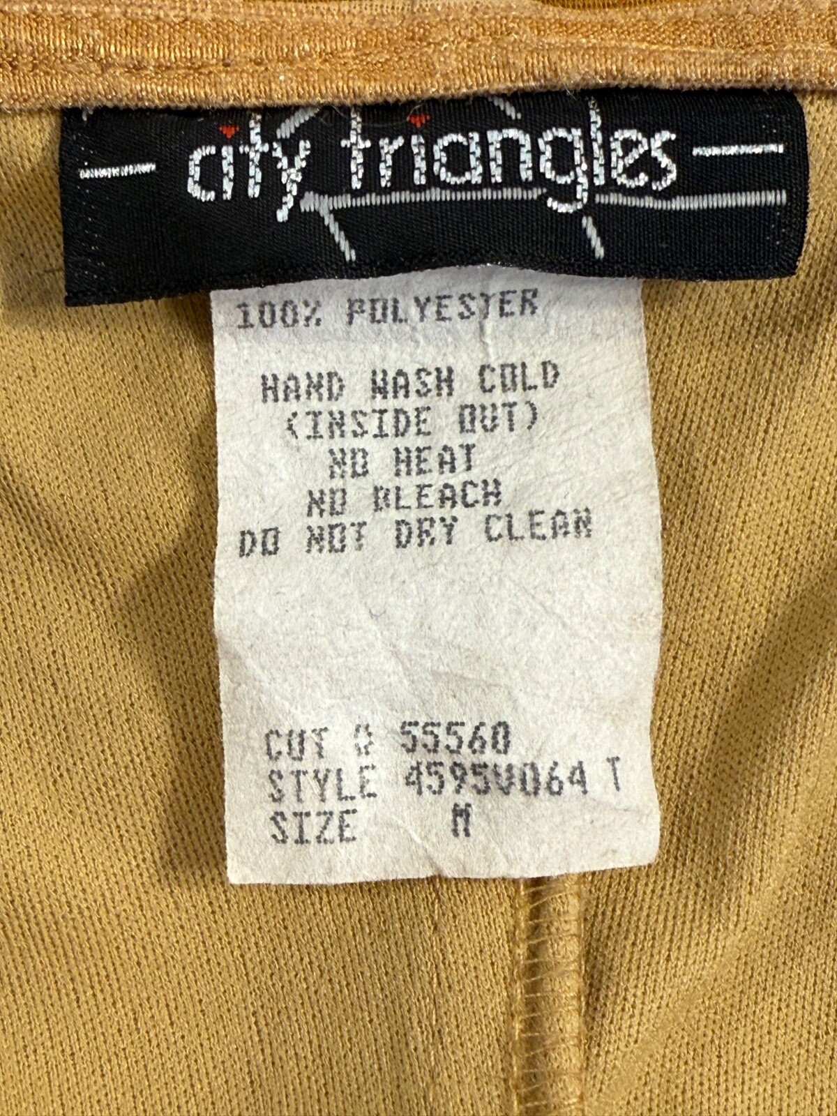 City Triangles-wm sz M vtg 82 disco style dress cascade ruffles brown gold ombre