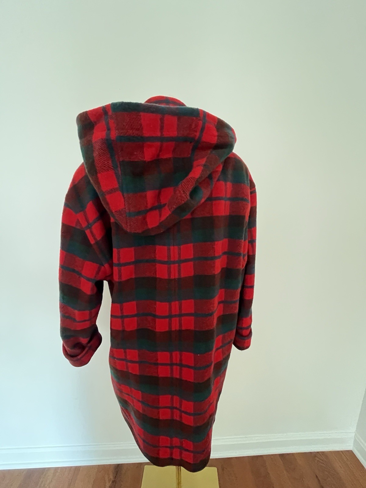 Vintage Talbots Wool Coat Size 10 Plaid Hooded Made in USA Union Made FAST SHIP