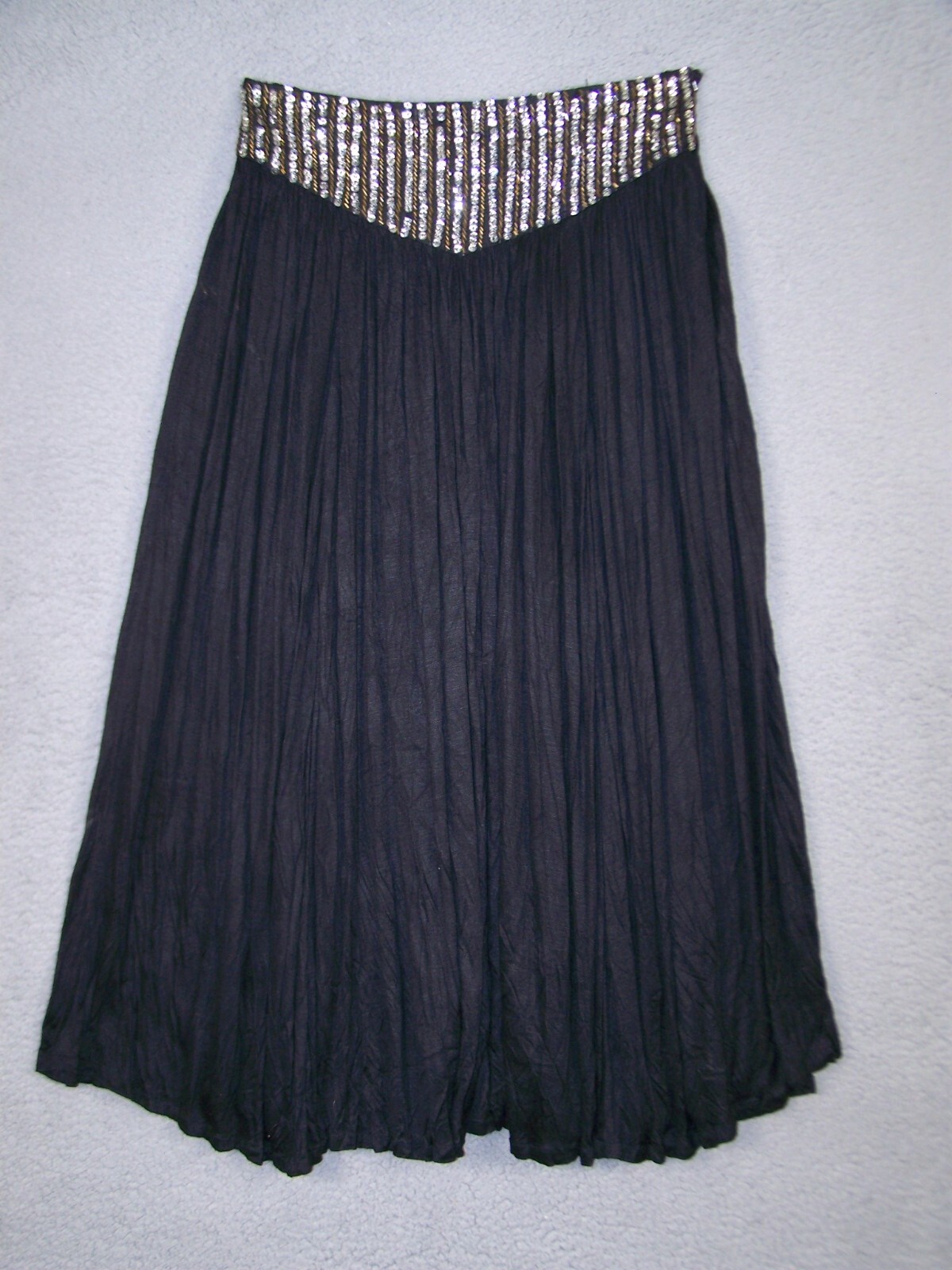 Vintage Thums Up Dress Women’s Medium 8 10 Black 2-Piece Sequined Rhinestones
