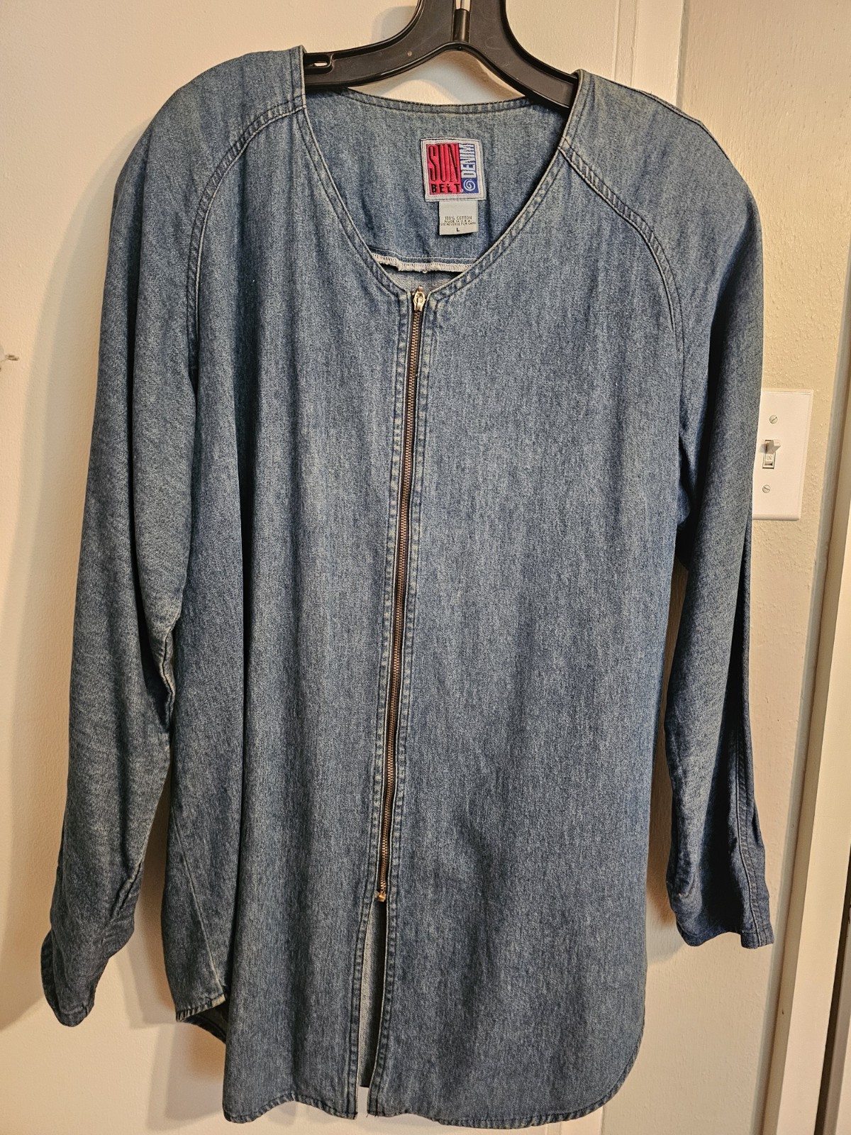 Sunbelt Vintage 90s Denim Zip Tunic Size L