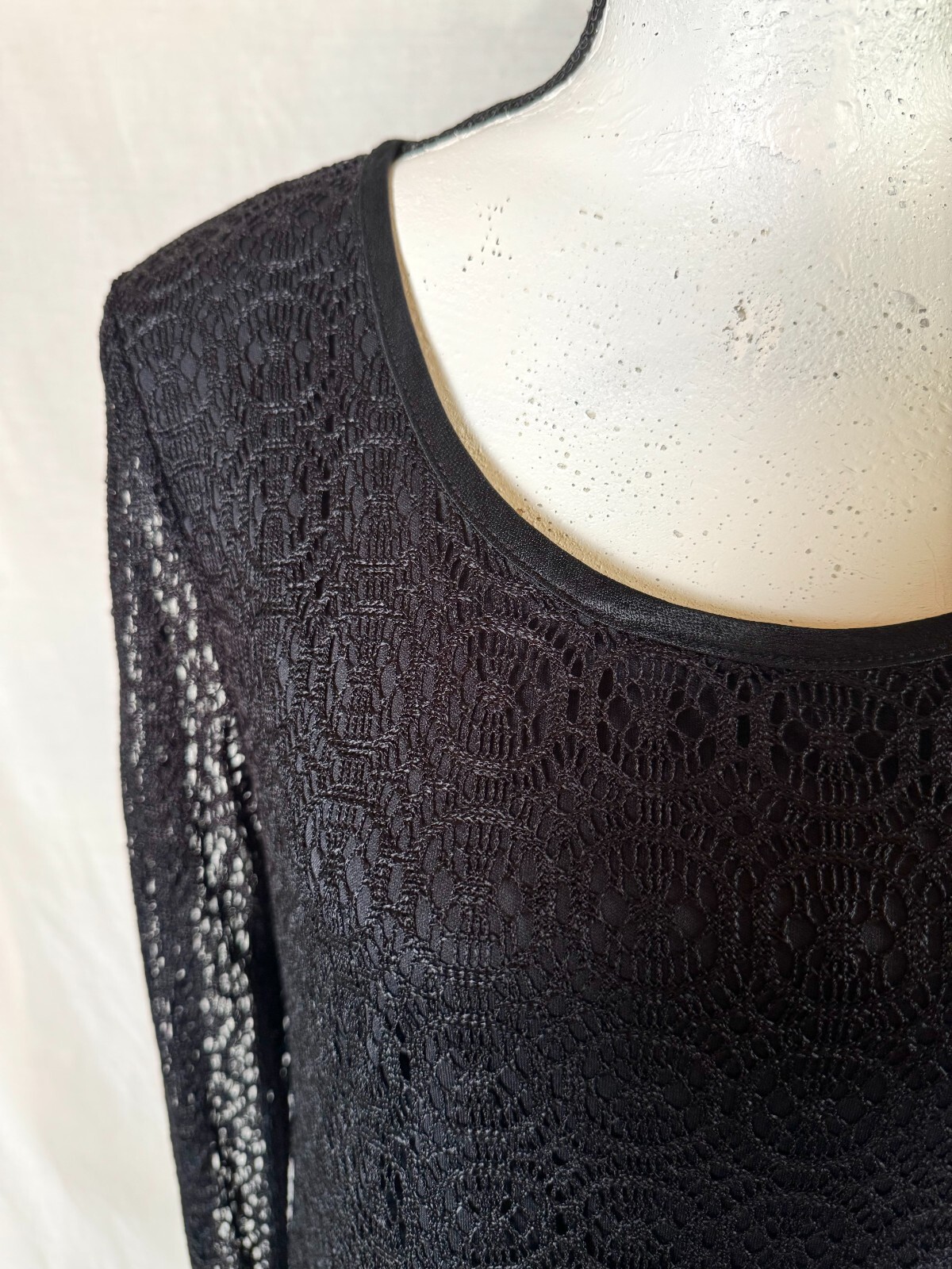 Harlow Vintage Dress Women’s Black Lace Cocktail Sz 12 Long Sleeve Sheath Lined