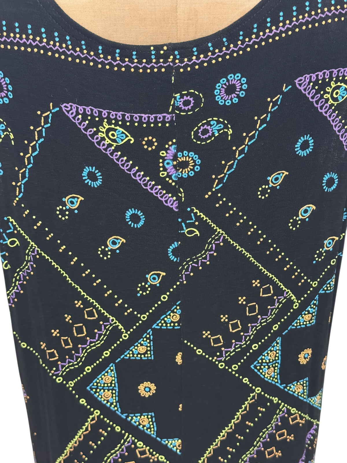 Vikki Vi California Multi Colored Ethnic Pattern Classic Tank Dress Size 1X